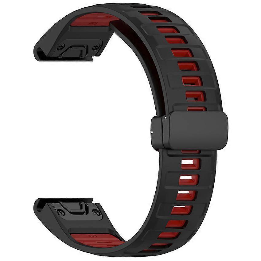Watch Strap Watch Band Silicone 2-color Magnetic Folding Buckle Watch Strap for Garmin Fenix8/Enduro3 26mm