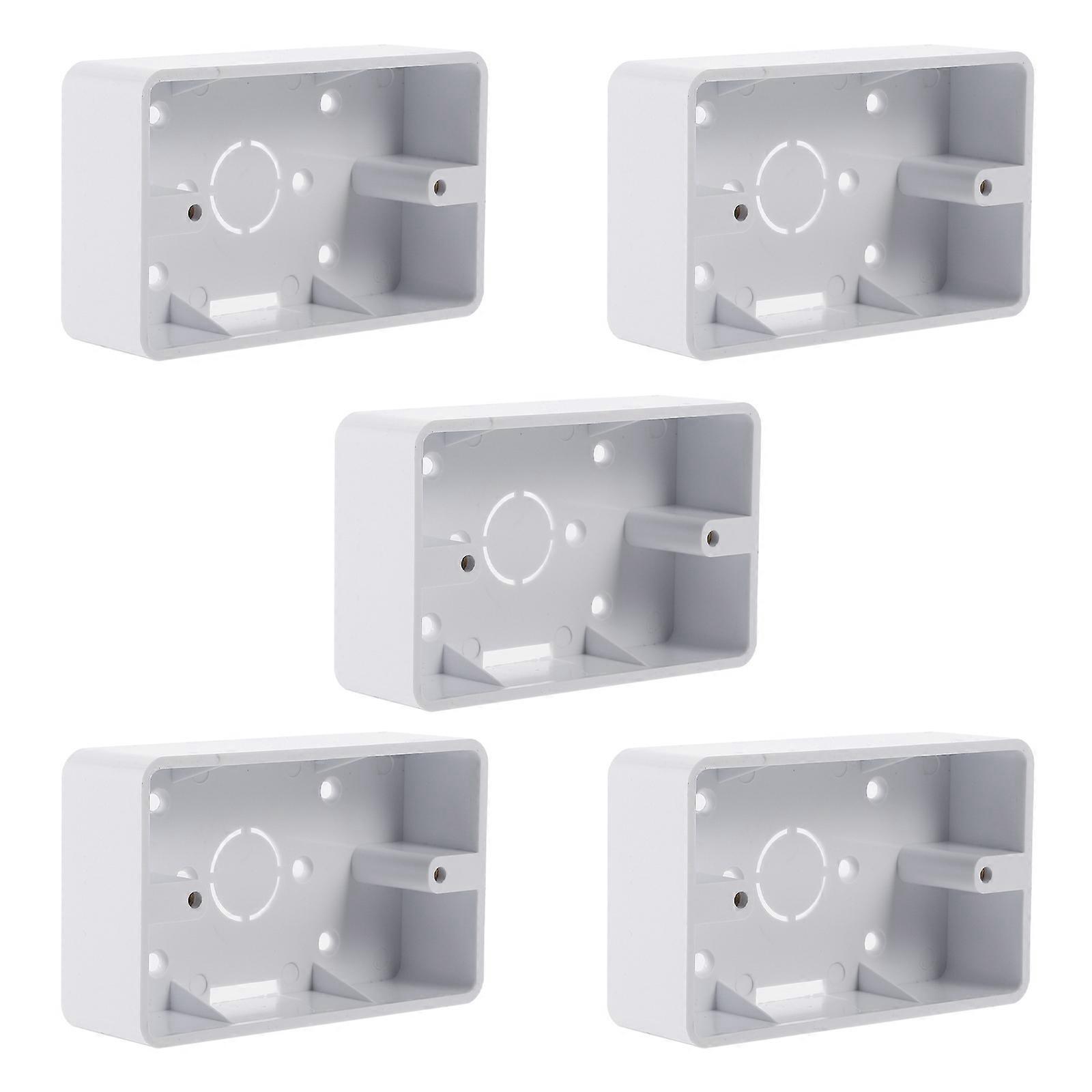 5 Pcs Wall Socket External Installation Flame Retardant Junction Box Home Decor