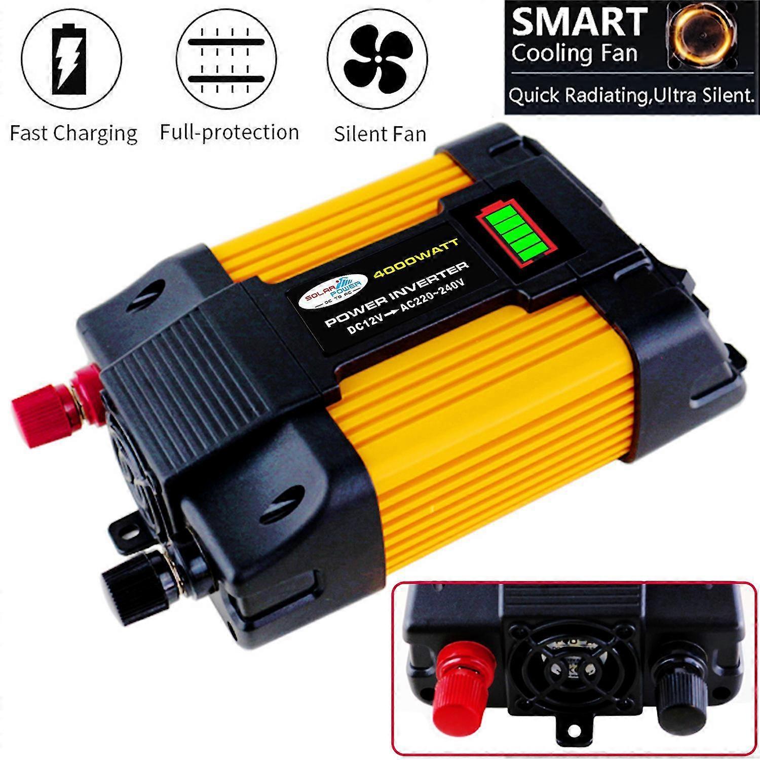 DC 12V zu AC 110 / 220V Autowechselrichter 4000W / 6000W LED-Anzeige Multifunktions-Dual-USB-Stromwandler Spannungsadapter Transformator