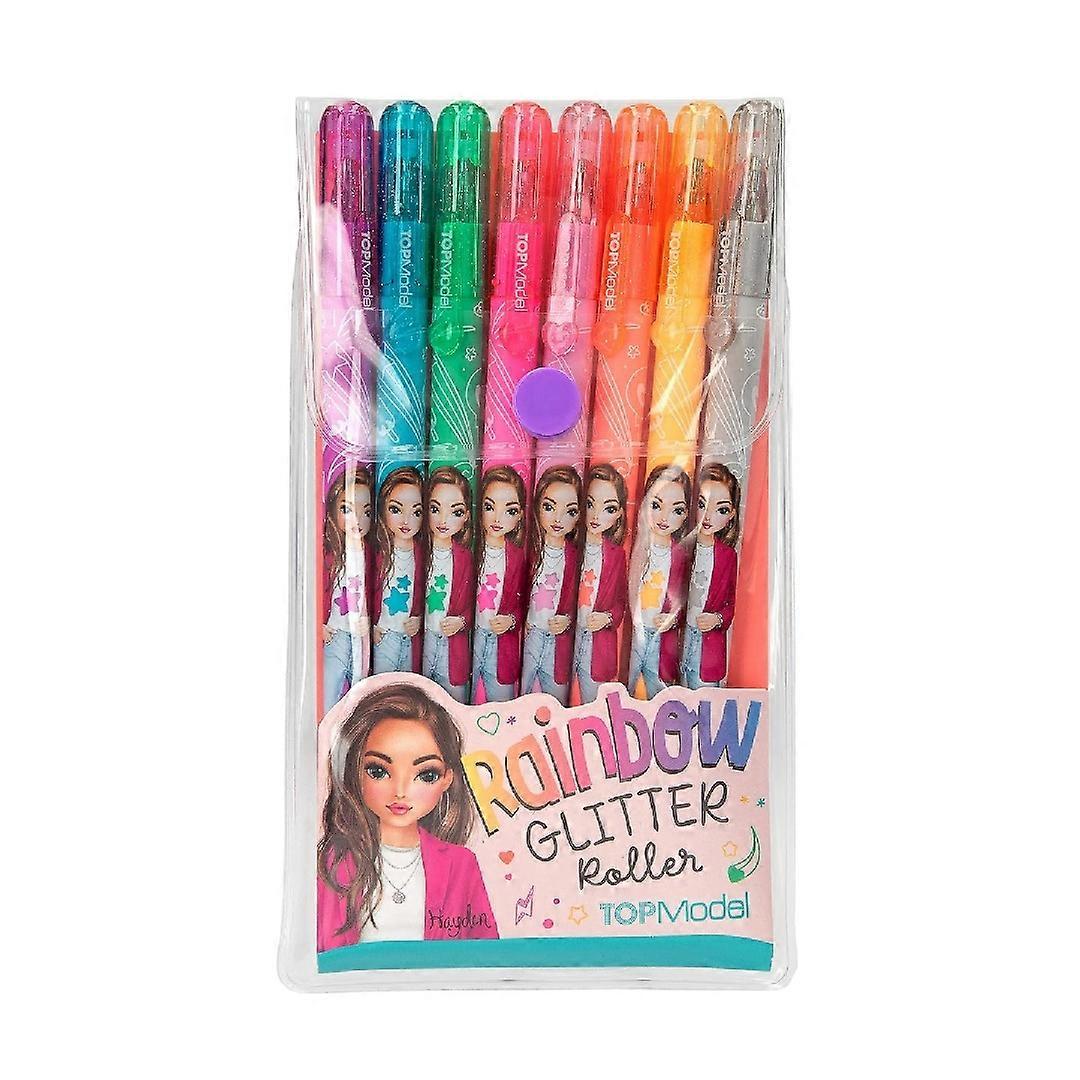 Topmodel Regenboog Glitter Roller Gel Pen Set