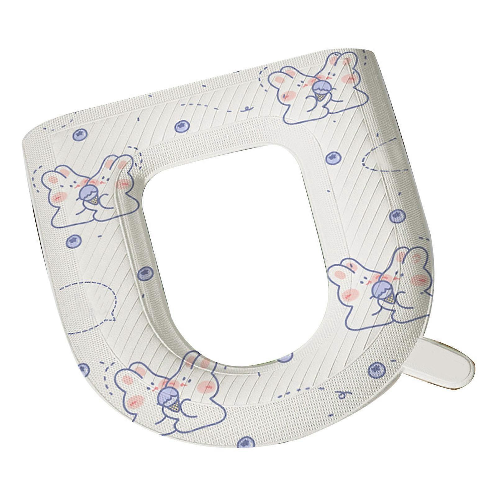 Toalettsitsöverdrag Tecknad Tryck Design O Formad EVA Vadderad Toalettsits Kudde Överdrag Kuddar Badrum Tillbehör 