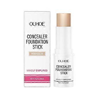 Barra de base de maquillaje corrector blanco marfil, crea una barra de base de maquillaje ligera y transpirable ligera de fijación de maquillaje nude natural