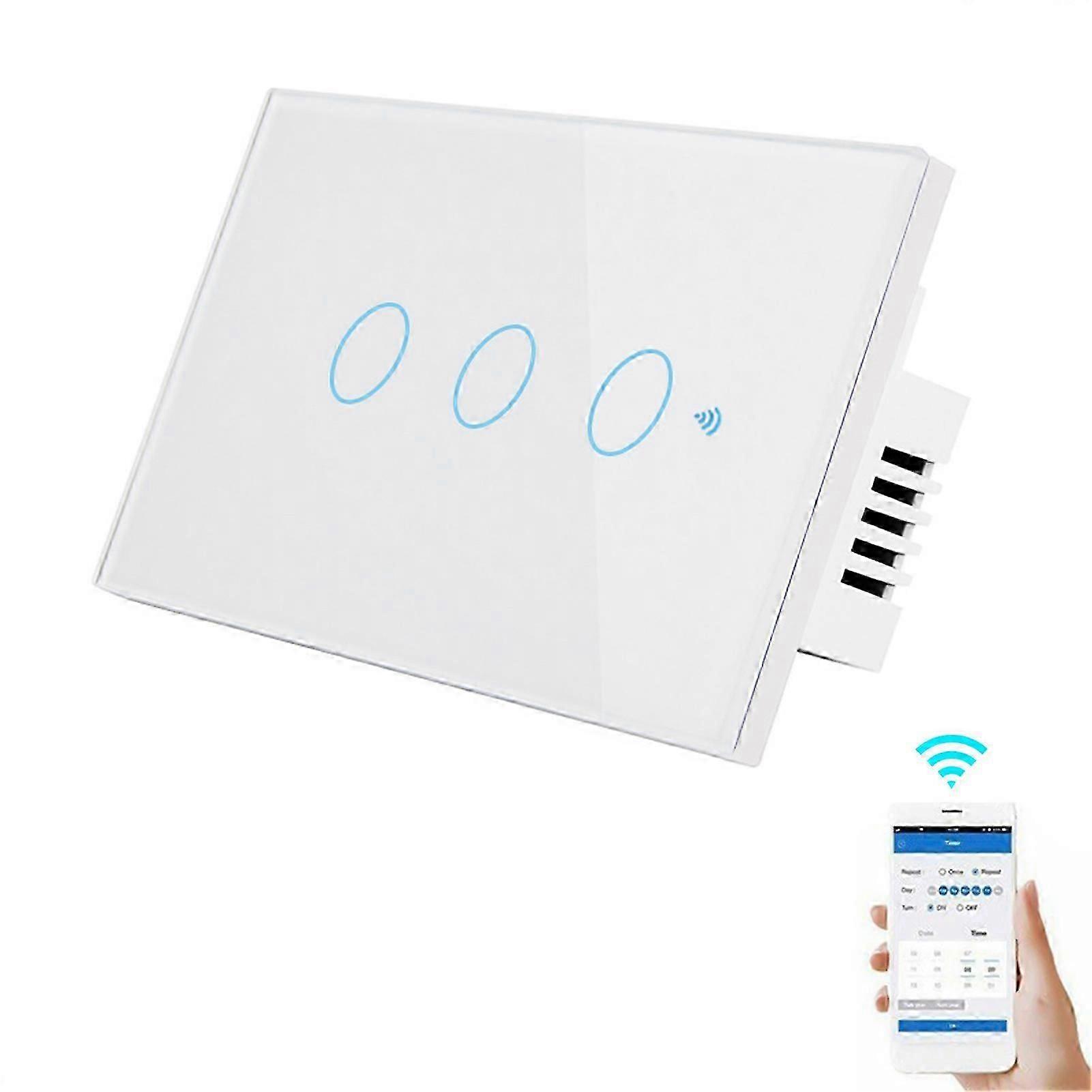 Wi-fi Smart Switch Light Switch Voice Control, Remote Control, Rf433, Touch Control Compatible With Alexa Google Home Schedule, Timer, Countdown No Ne