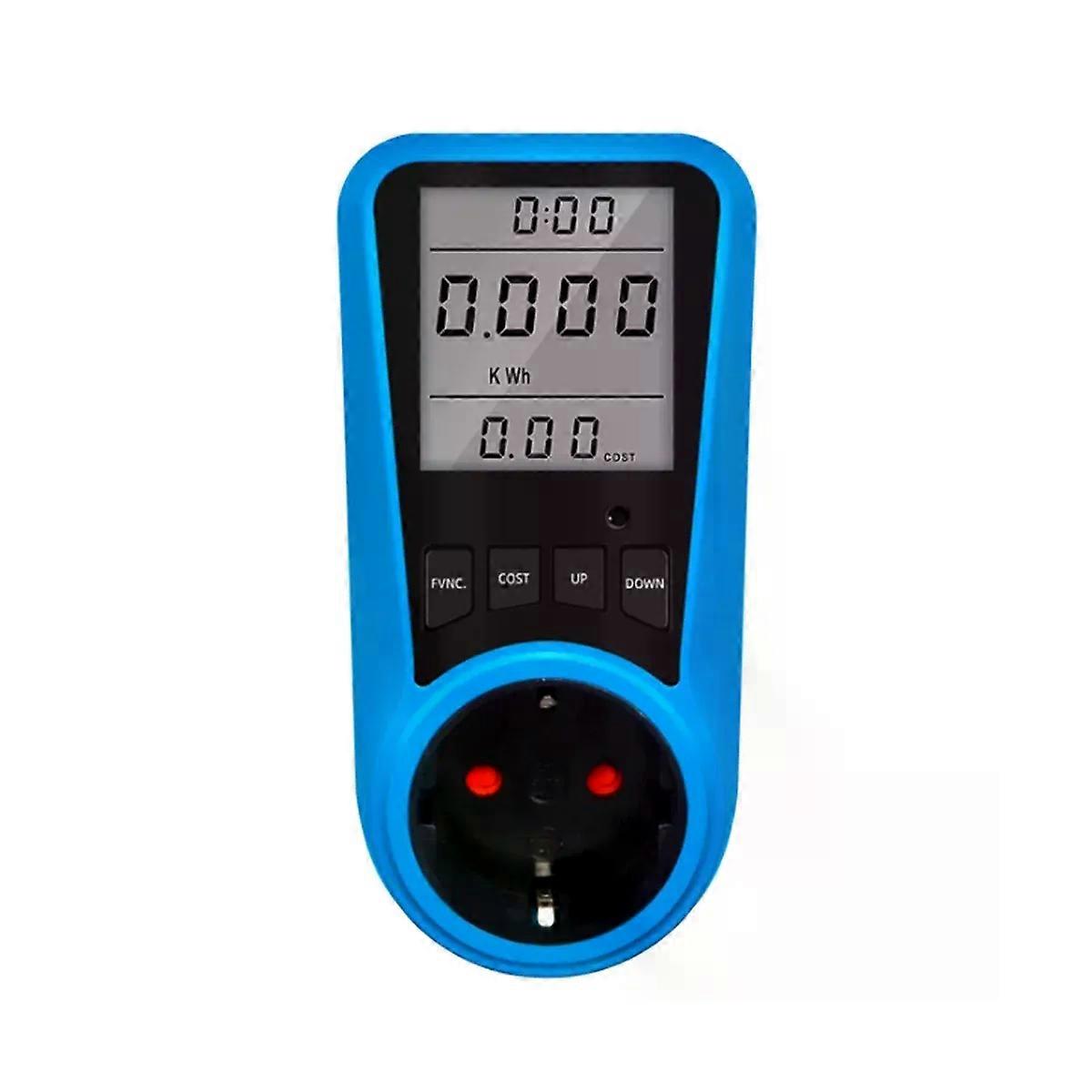 Socket Digital Current Meter Voltmeter AC Power Meter Time Watt Power Energy Tester Wattmeter - EU Plug
