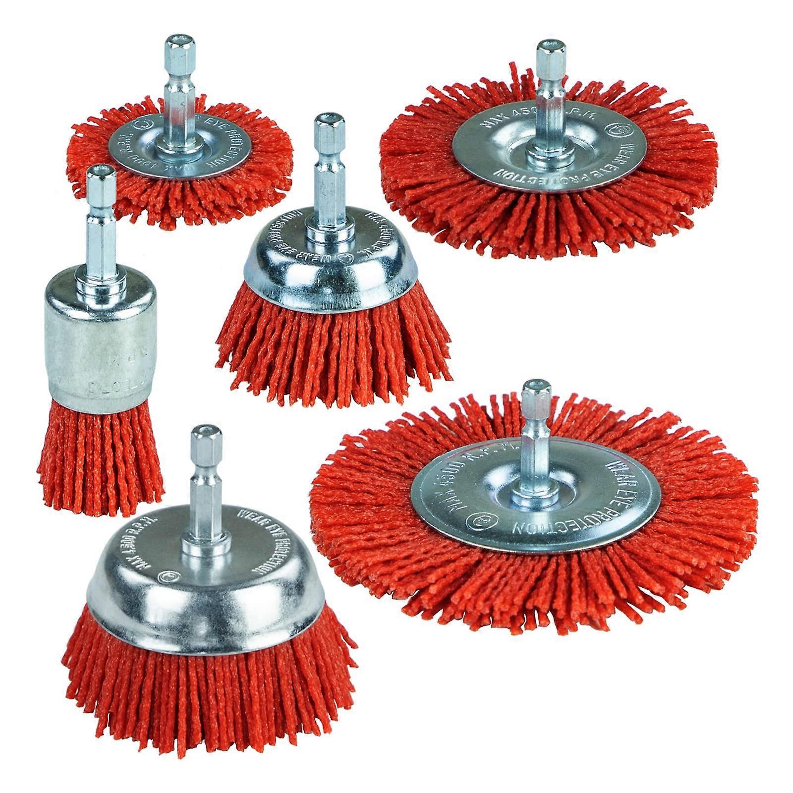 6 pack wire brush wheel set for rust and corrosion removal