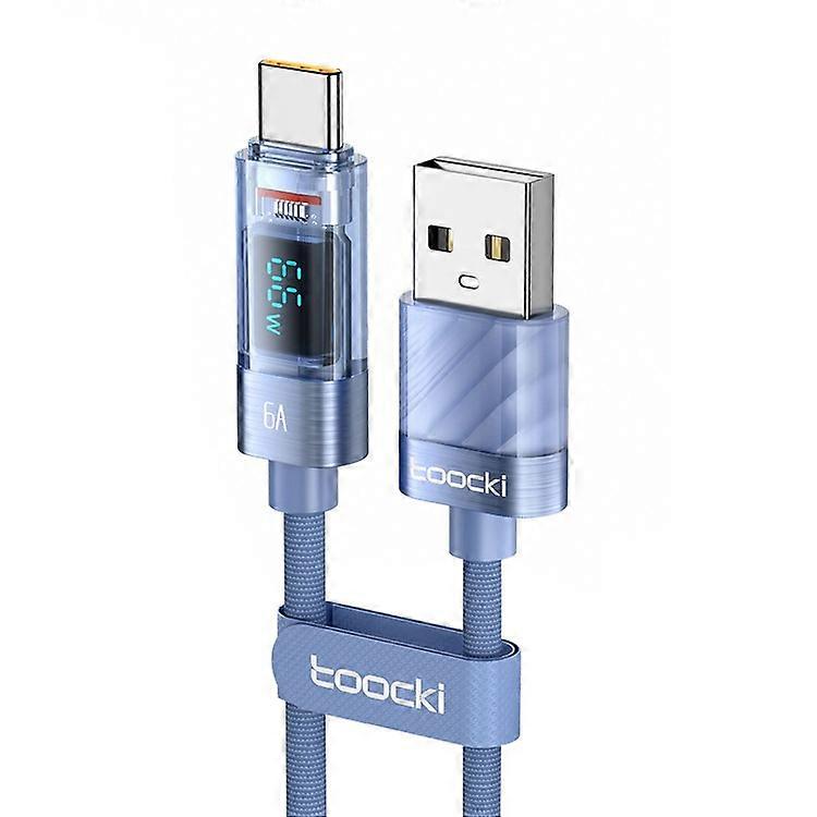 TOOCKI TQ-X36A2 2m USB to Type-C Charging Cord Digital Display 6A Fast Charging Cable