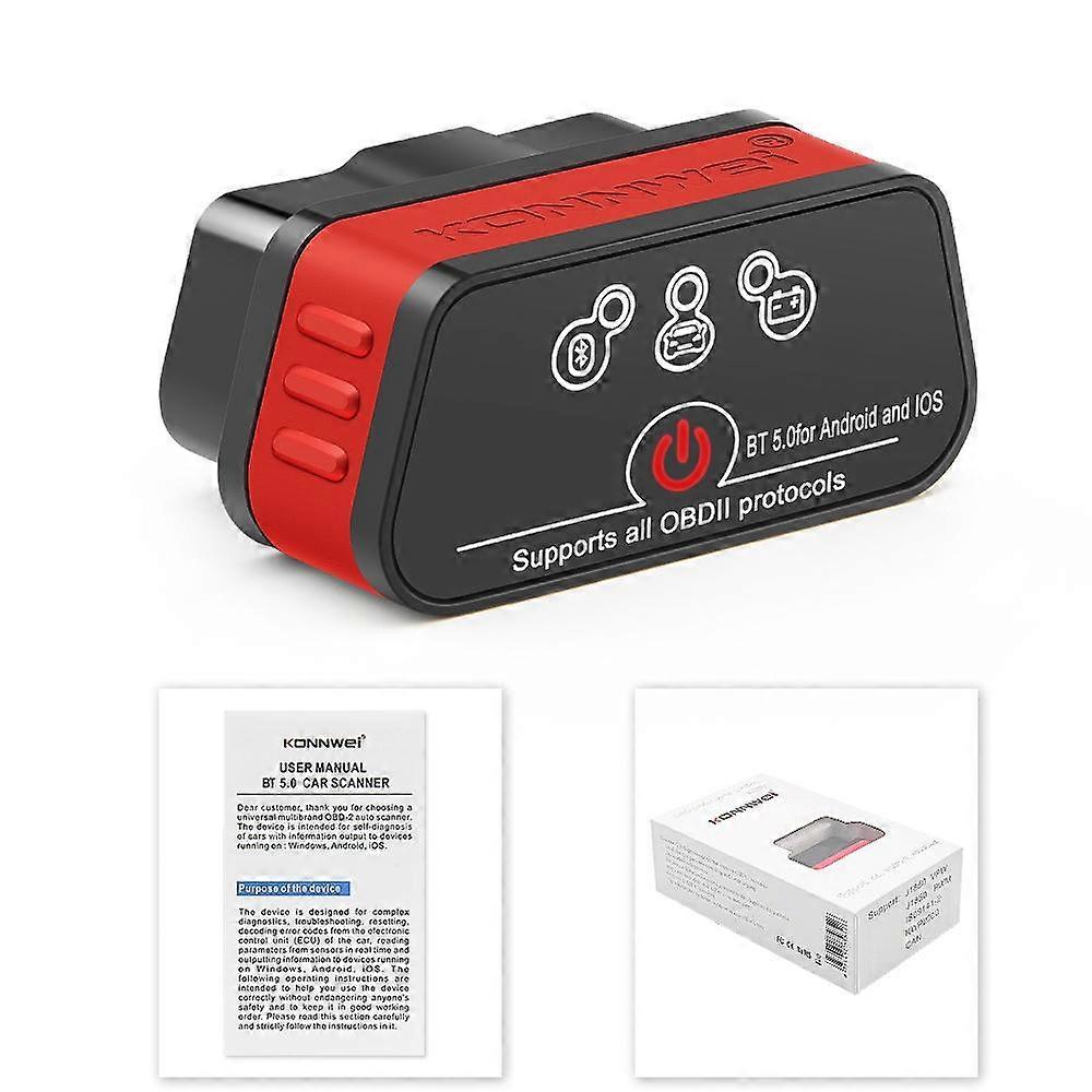 KONNWEI KW901 Bluetooth 5.0 OBDII Diagnosescanner ELM327 V1.5 Auto Scanner Code Reader für Android IOS