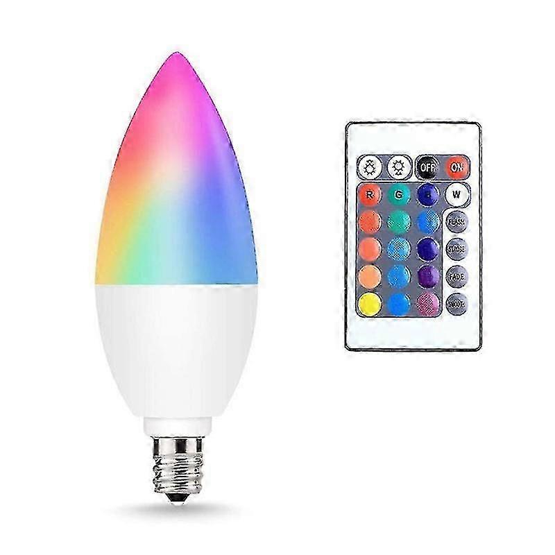 3w E14 Rgb Remote Control Candelabra Led Bulb Color Changing Candle Light Lamp~