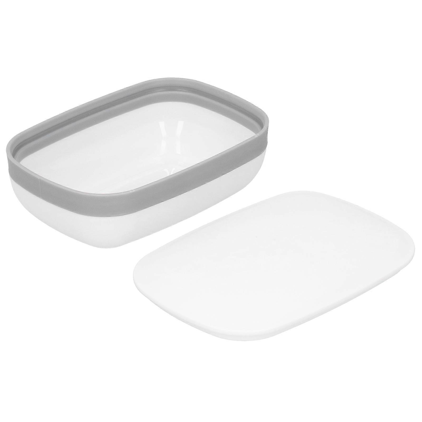 Soap Dish Box with Lid Soap Holder Container for Travel Vacation White