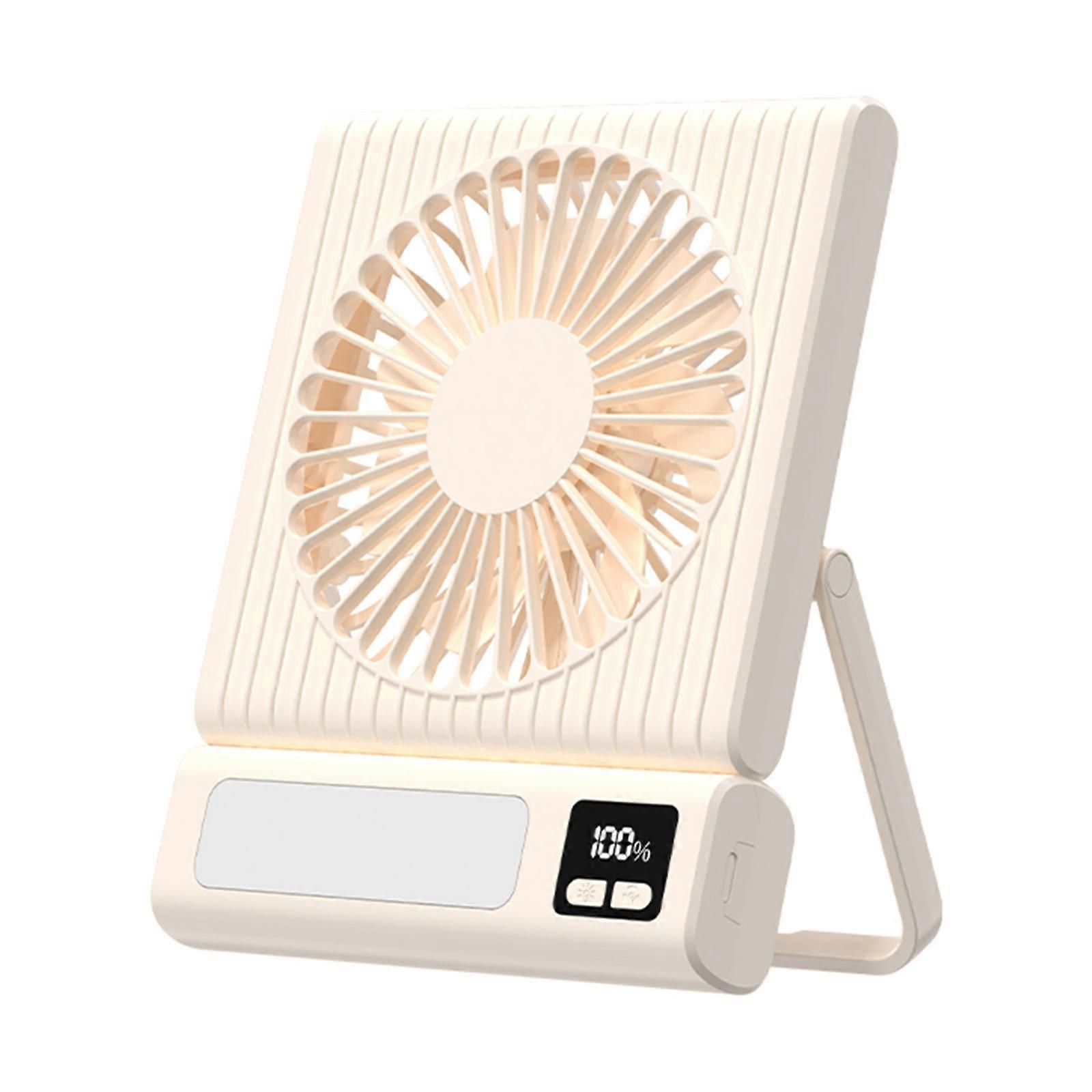 Travel Friendly Desktop Fan With Long Battery Life, USB Rechargeable Fan, 3Speed Perfect for On Traveling Cooling White