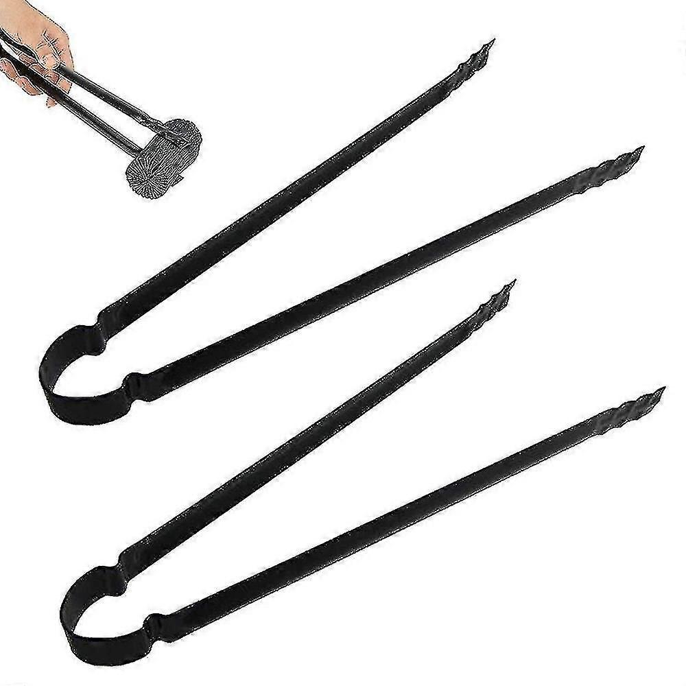 2 حزمة المطبخ ملقط مجموعة الشواء الفحم تونغ مقبض معدني شواء الطعام كليب في الهواء الطلق التخييم أداة الطبخ