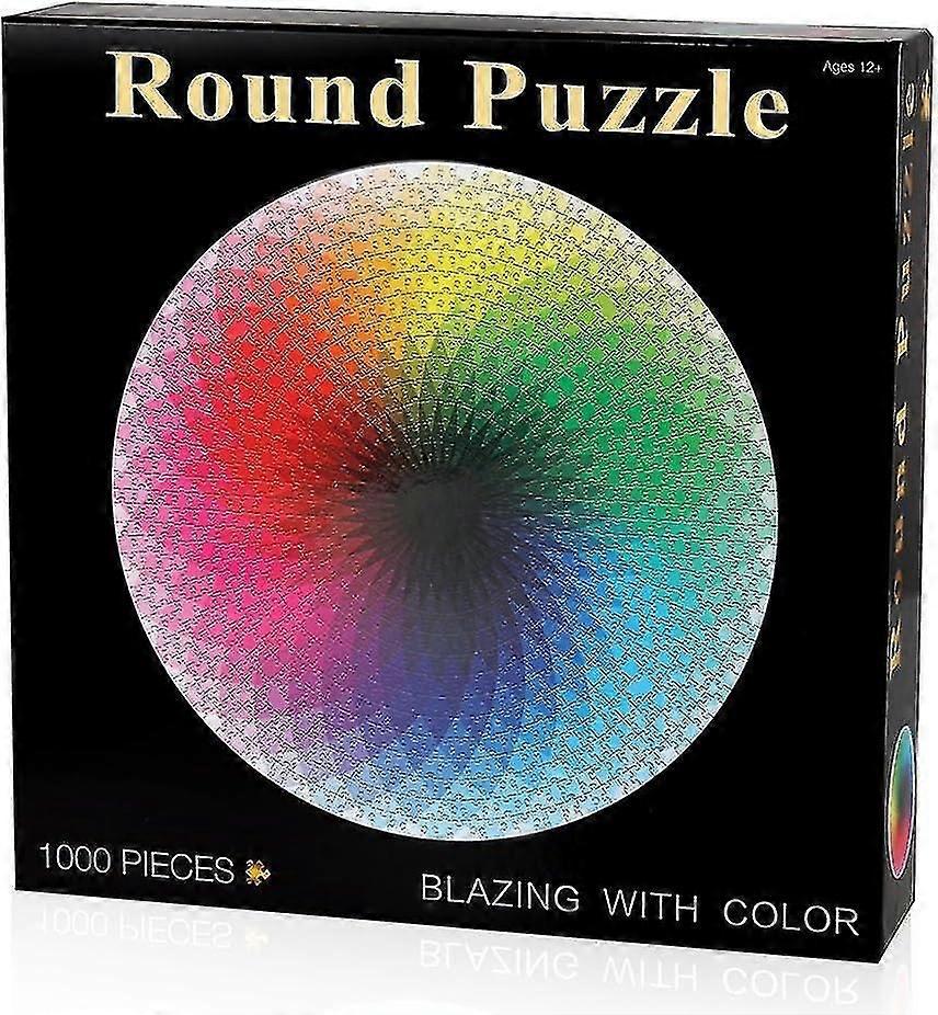 Creative Rainbow Round Jigsaw Puzzle - 1000 Pieces, Educational Stress Relief Toy For Adults And Children