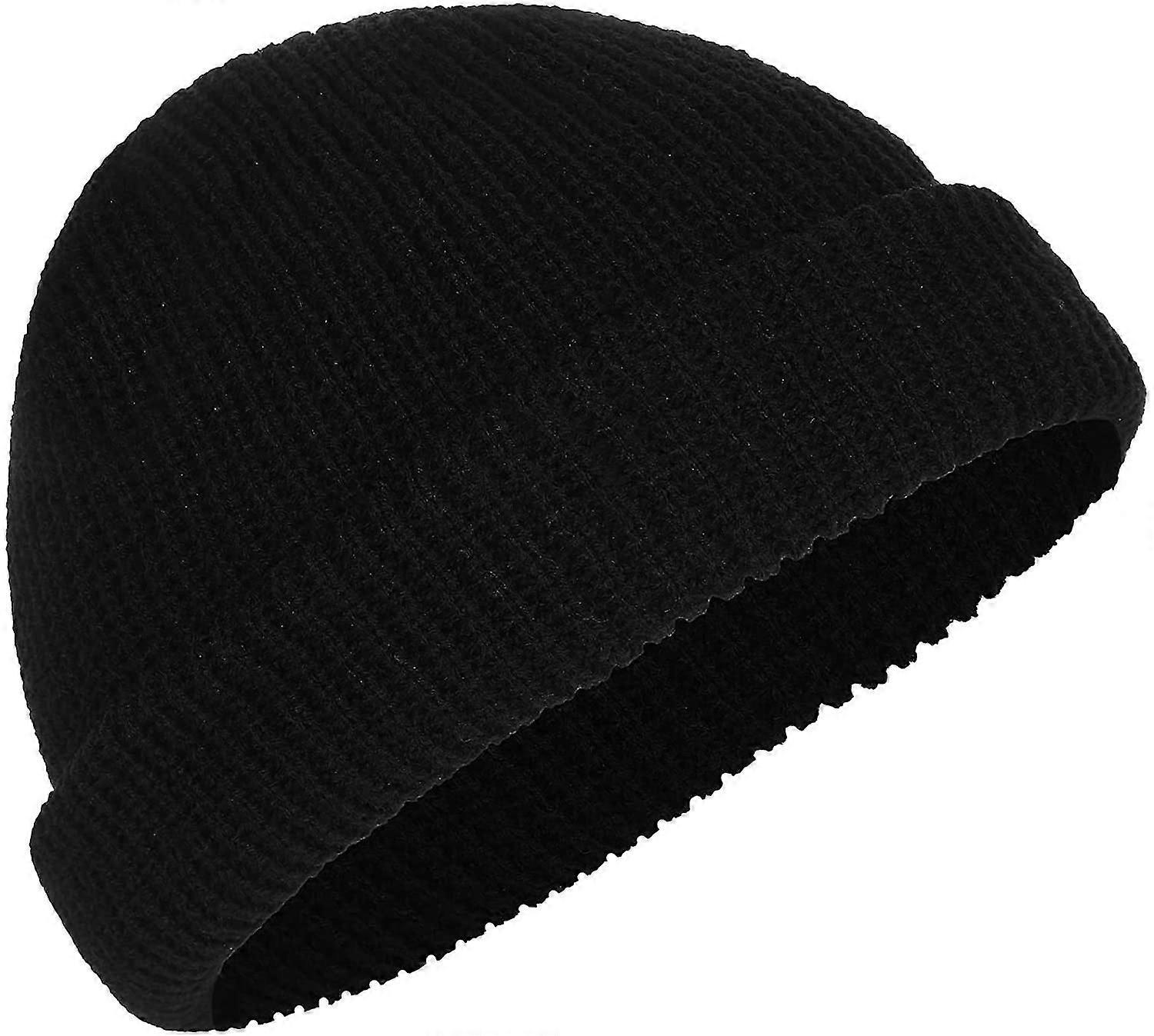 Beanie قبعة -- الفاصوليا للرجال النساء ، للجنسين مكبل الجمجمة عادي متماسكة Beanie ، أسود