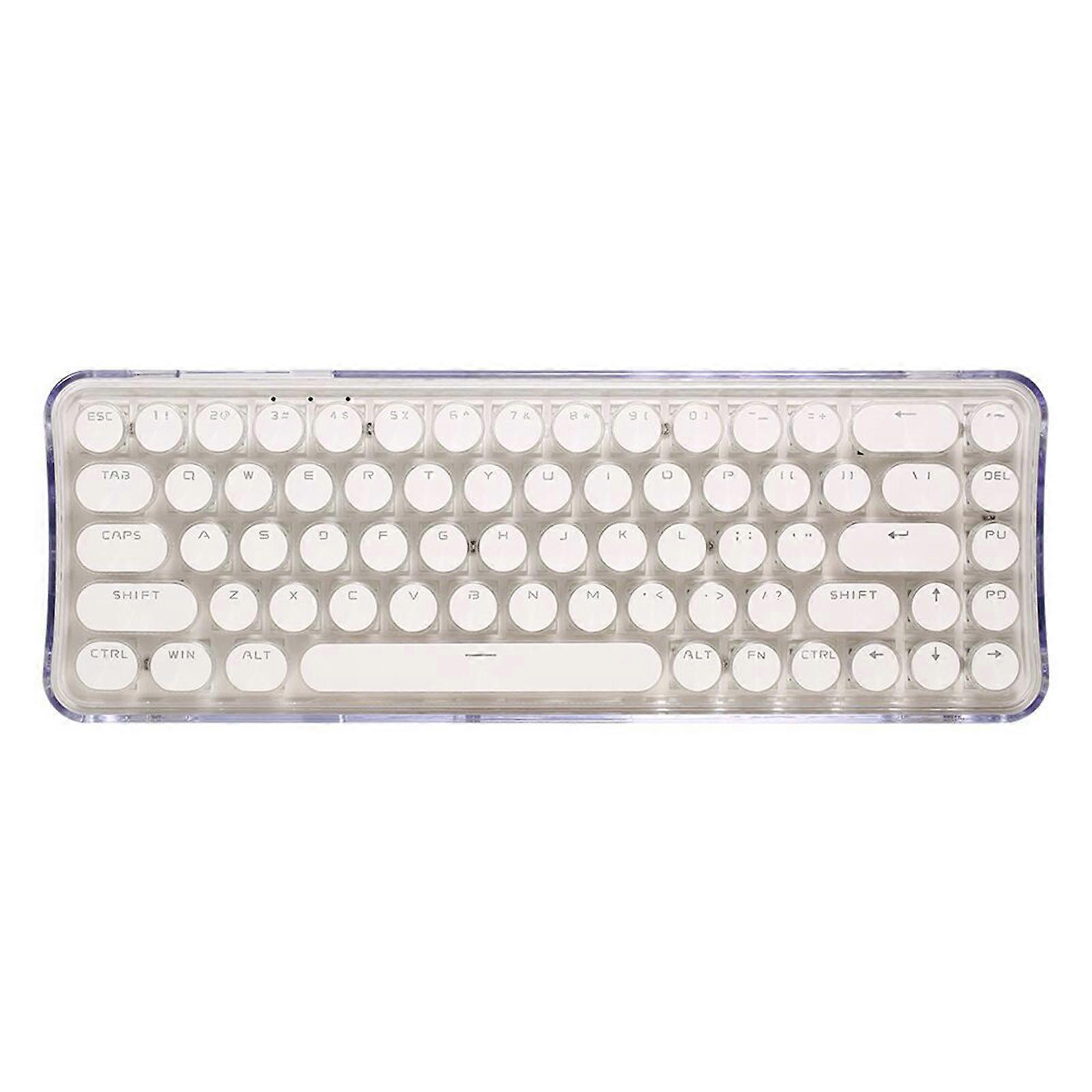 Stylish Typewriter Keyboard Bluetooth-compatible Keyboard for Multiple Device2.4G/Bluetooth-compatible/Type C Connecting  White