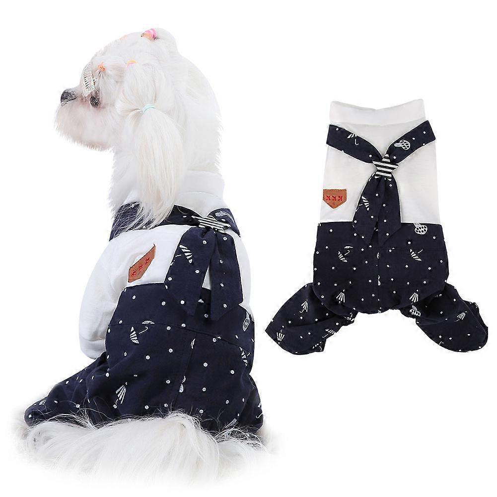 Pet Navy Sailor Costume Clothes for Dogs and Cats, Stylish Jumpsuit, Size Small, Durable Fabric, Ideal for Parties
