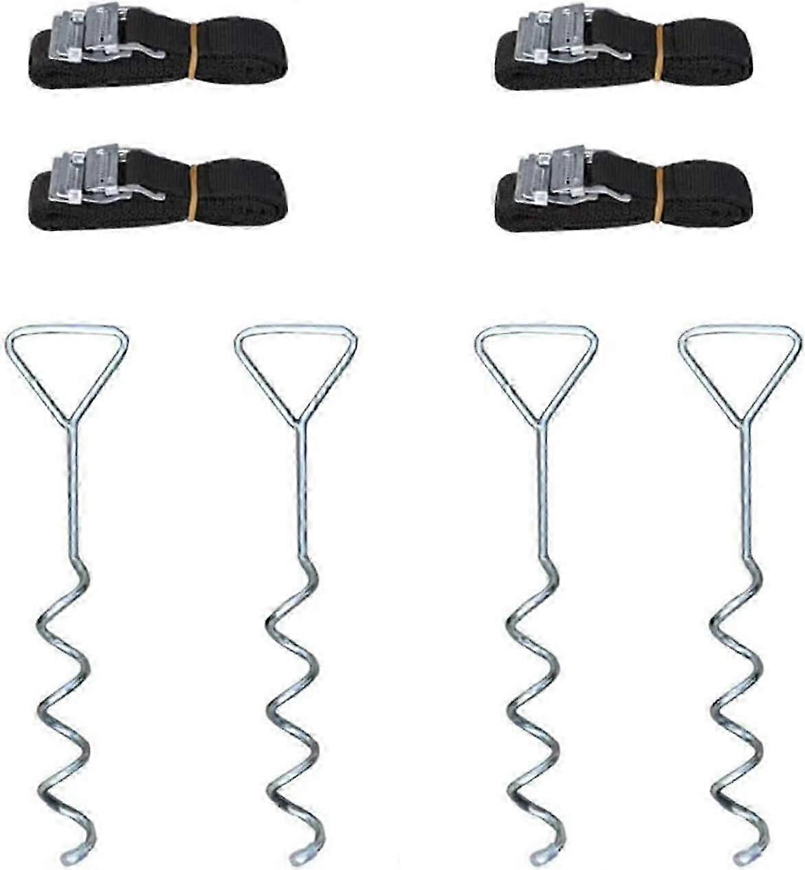 Heavy Duty Trampoline Anchor Kit- Set Of 4,ground Anchor Wind Stakes With Rope Universal Trampoline Tie Downs