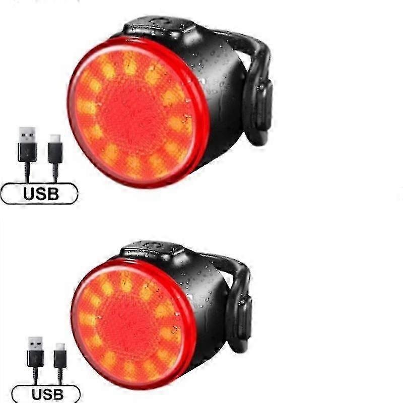 1-2pcs Q2 Bicycle Front Rear Light Usb Rechargeable Cycling Light