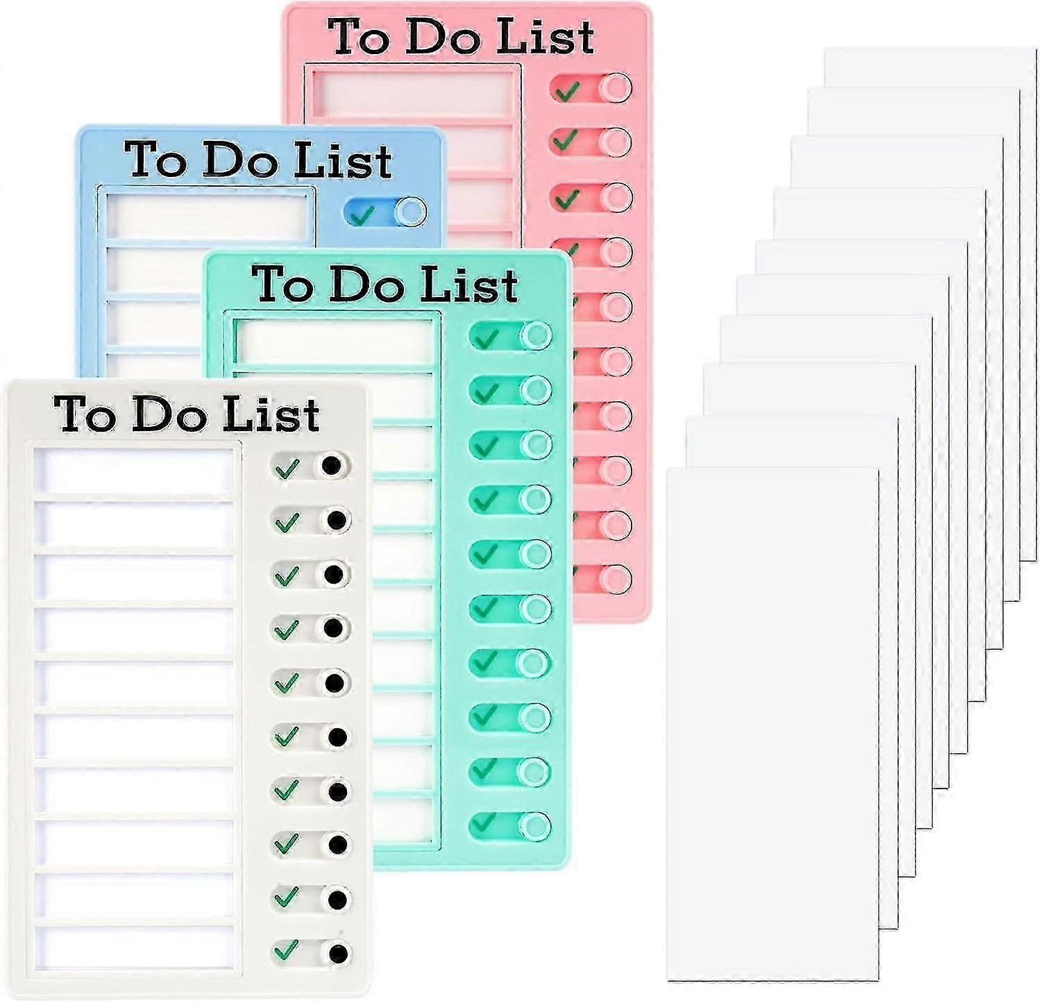 4pcs To Do List Board Time Planning Chart, Daily Schedule Chart Memo Board With 24 Pcs Blank Cards For Students, Detachable Family Chore Chart