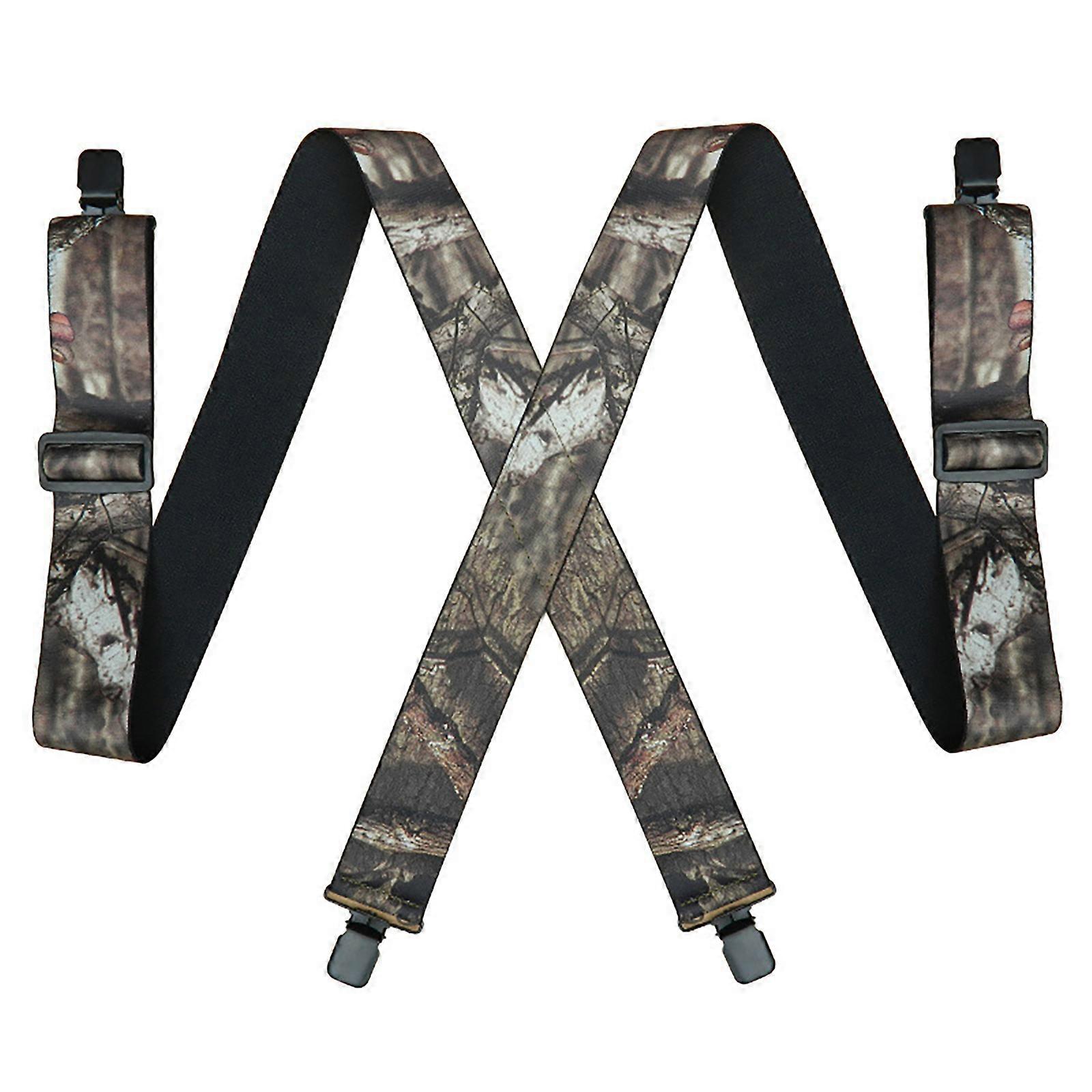 Bretelles élégantes pour les hommes femmes avec attache sécurisée forte à 4 clips Costume formel Attelle élastique avec des motifs classiques 28 camouflage gris
