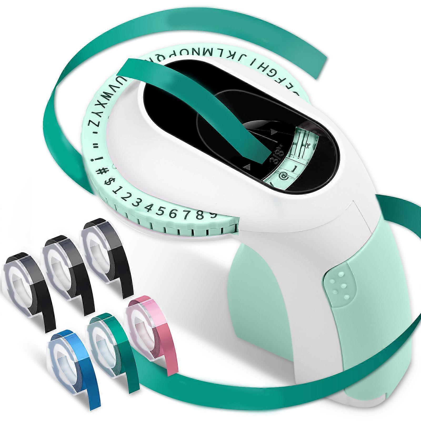 3D Embossing Device Portable Labeling Device Label Embossing Device Label Printer Easy to Use for Home and Office  Green