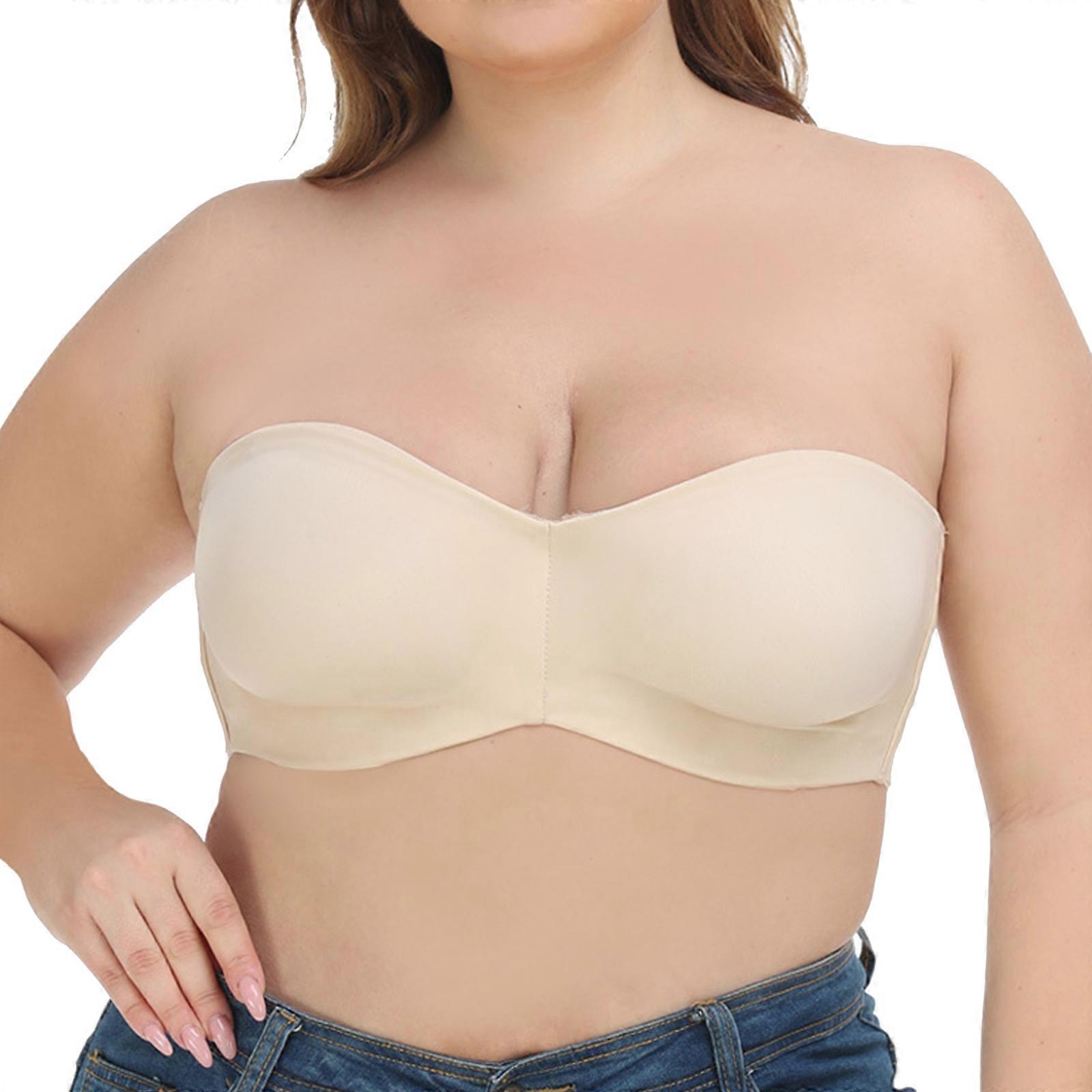 Womens Strapless Bras Multiway for Bigger Bust Push Up Non-wire Smooth Bandeau Bra Detachable Shoulder Straps color 95F