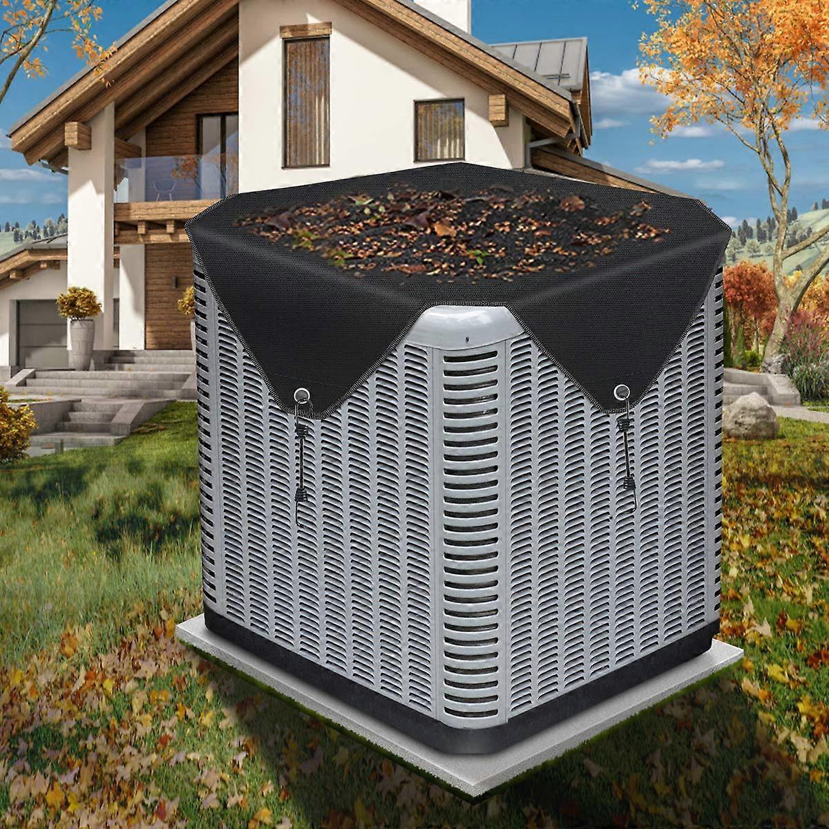 Black Universal Air Conditioning Covers for Central AC Units, Waterproof, Durable, All-Weather Protection