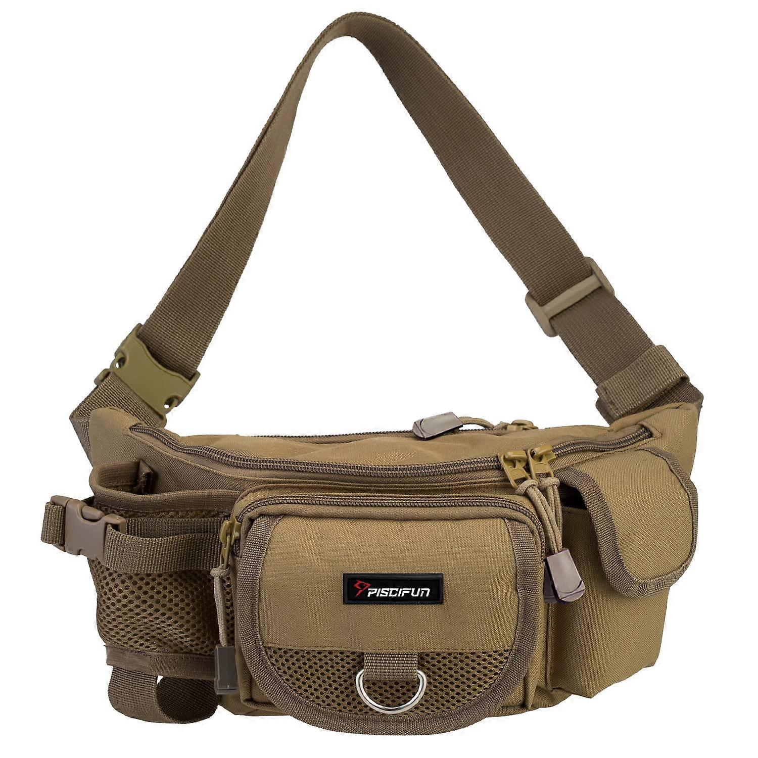 Adjustable Fishing Bag for Fly Fishing - Small Size Waterproof Nylon Backpack with Multiple Pockets and Adjustable Straps