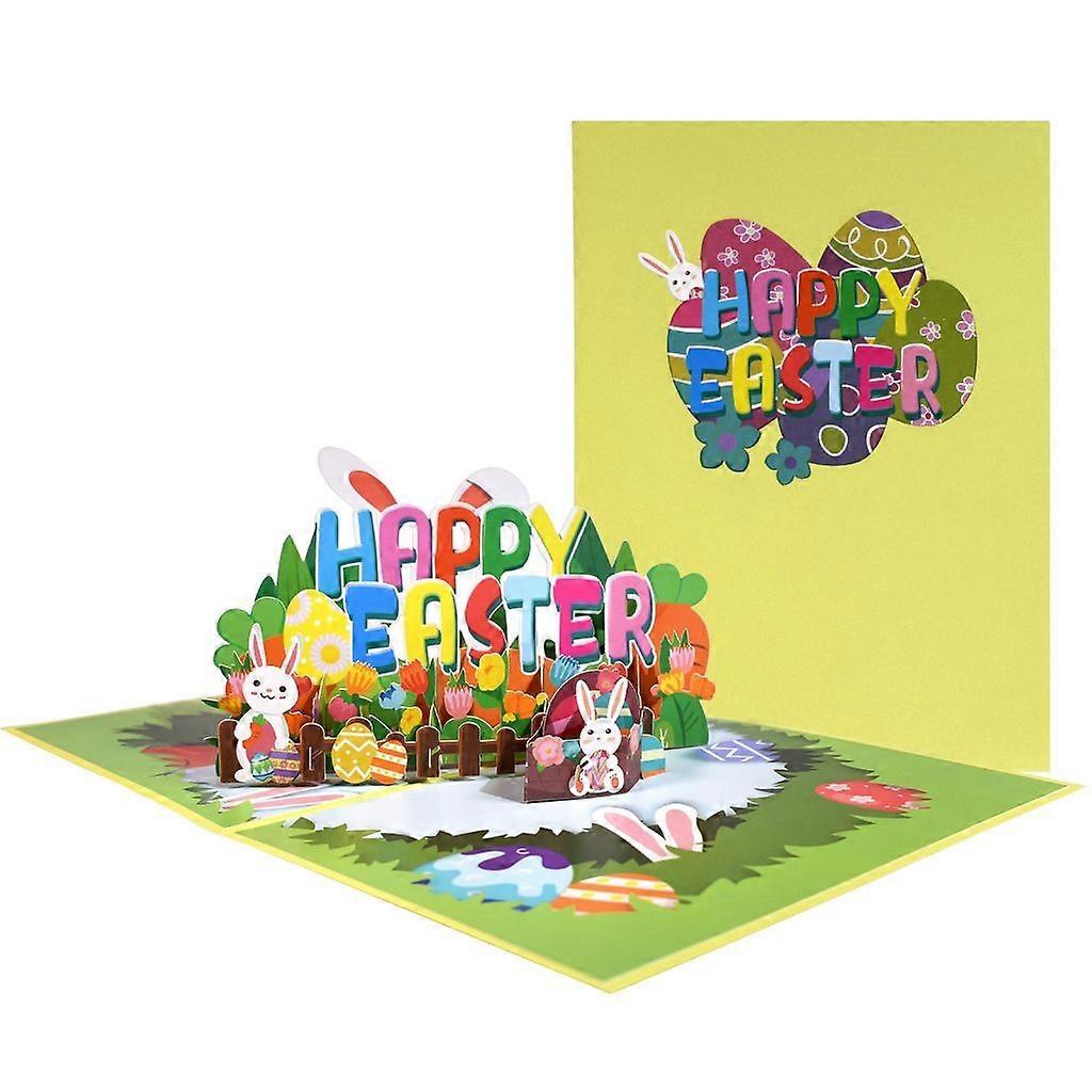 3D Easter Corgi Dog Greeting Card Set Holiday Party Message Card