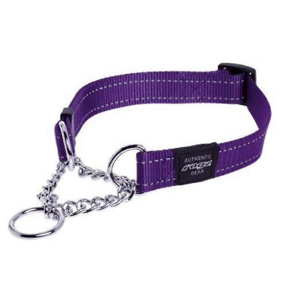 Reflective Nylon Choke Collar For Show Slip Obedience Training Medium Size High Visibility