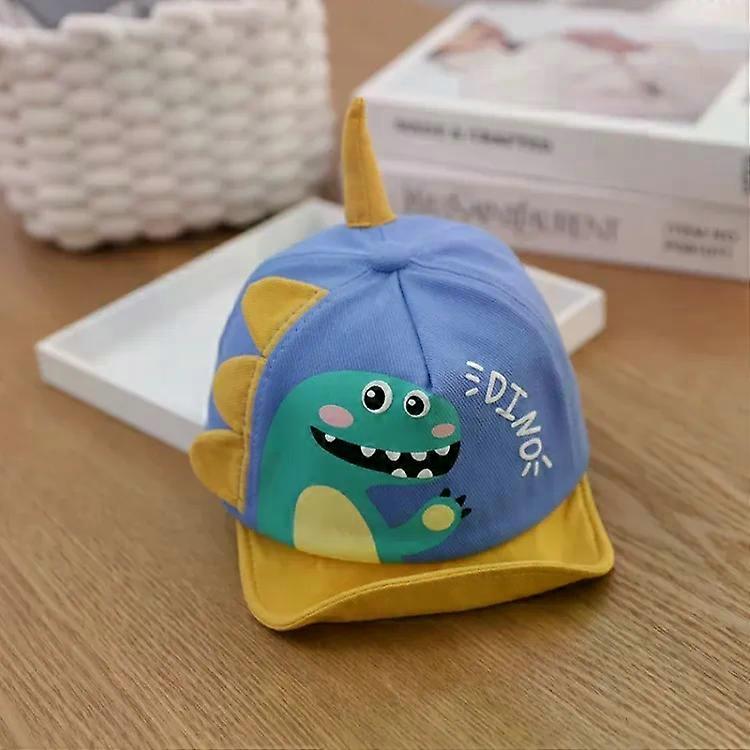 Baby Sun Hat-Adjustable Blue Dinosaur Pattern Cap,48cm Size-Blue,48cm Adjustable