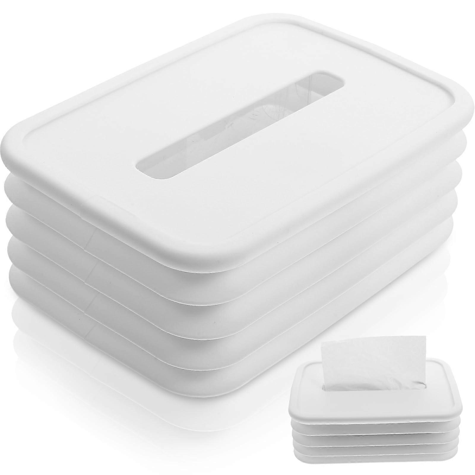 Folding Tissue Box Paper Towel Dispenser Foldable Tissue Case ABS White Silicone Tissue Case Wipes Napkin Holder