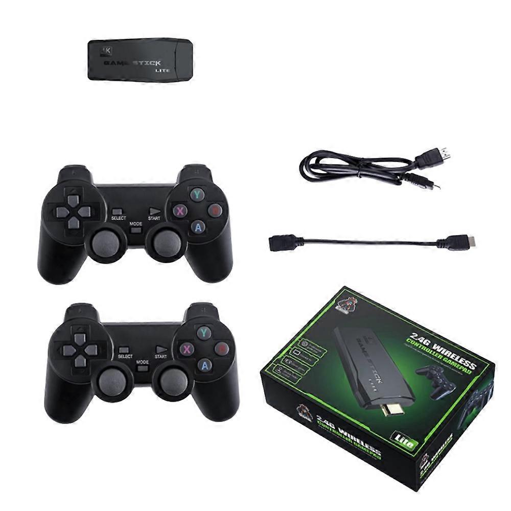 Wireless 4K HDMI Video Game Console Retro 10000+Games TV Stick 64G w/ 2x Gamepad