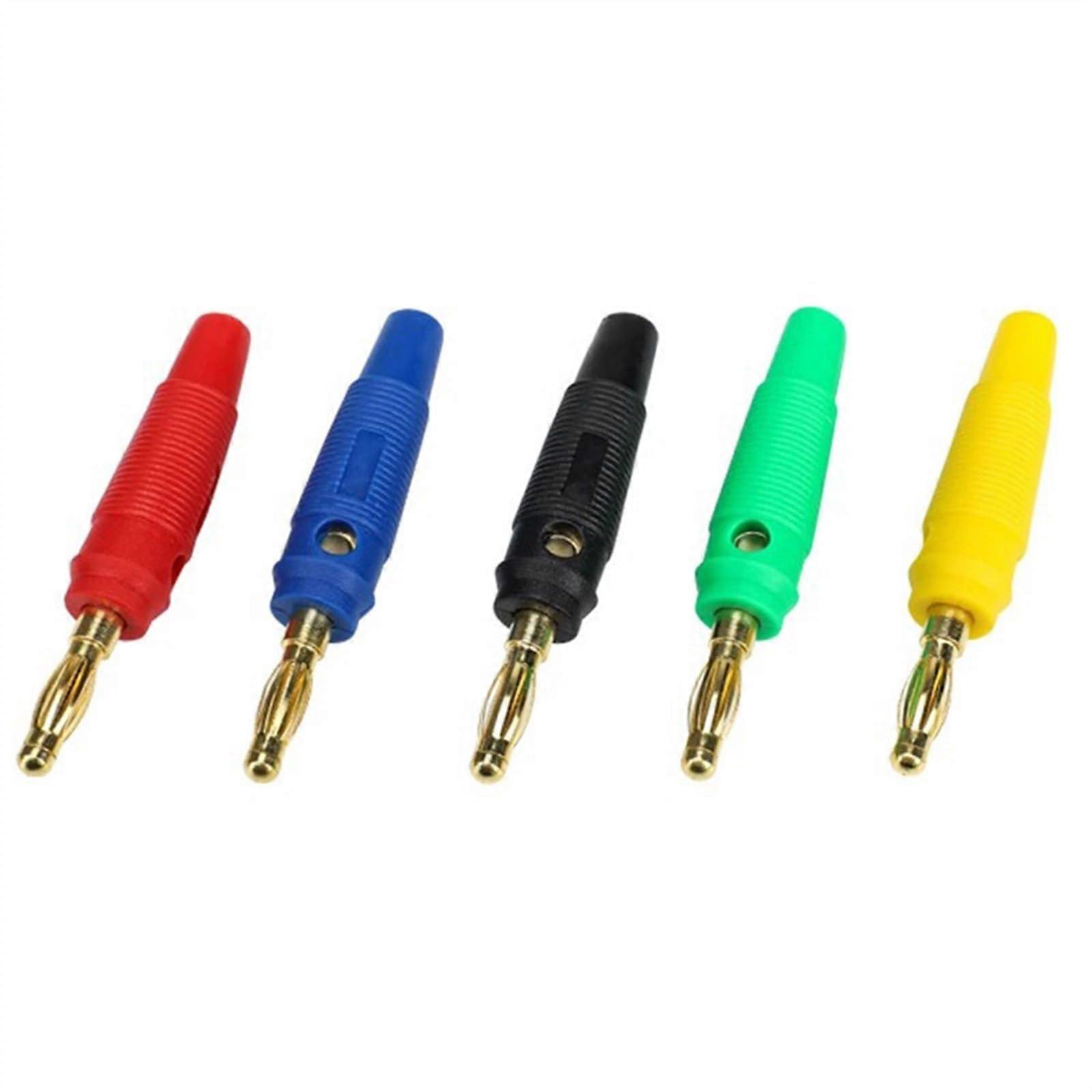 20Pcs/4mm Banana Socket Cable Connector Gold Plated Screw to Speaker Amplifier Binding Post Test Probes Adapter(Blue 20Pcs)