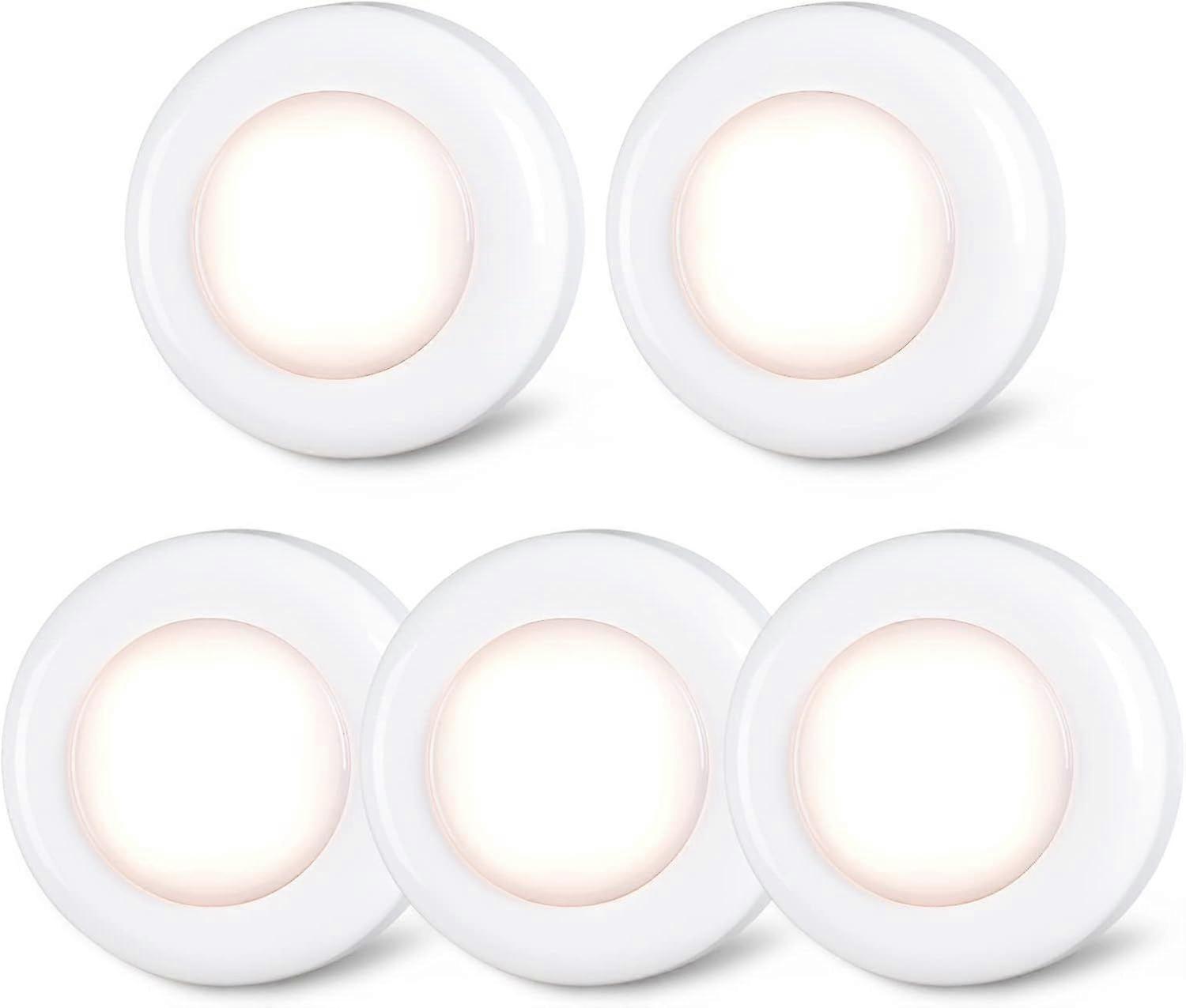 Tap Light Push Lights Mini Touch Press Spot Lights Indoor Portable LED Stick on Puck Lights Battery Powered for Under Cupboards