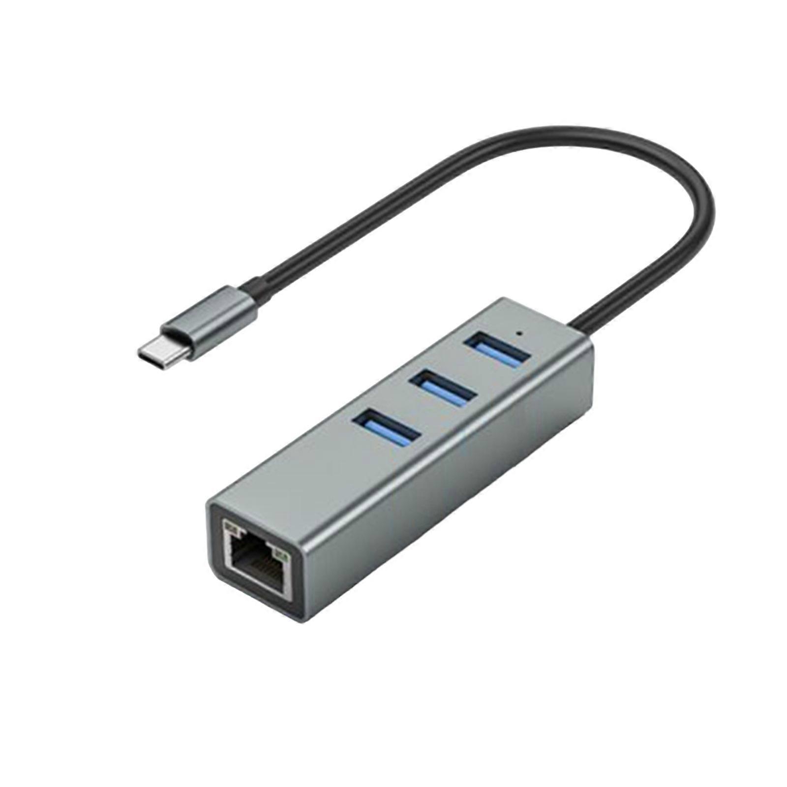 USB 3.0 Gigabit Ethernet Adapter With 3 Port Aluminum Type C Networking Card For Laptop Ethernet Adapter