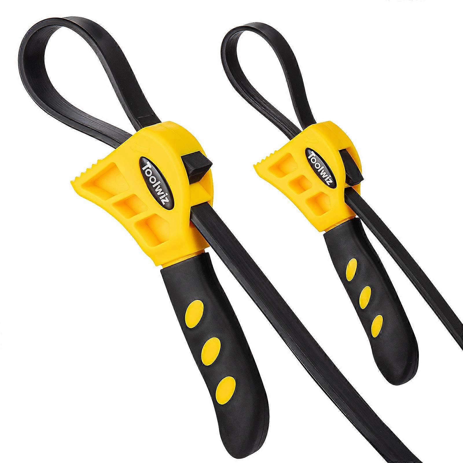 Strap Wrench Set, Adjustable Rubber Strap Wrench Upgrade 2pcs 24 in and 19.7 in Length