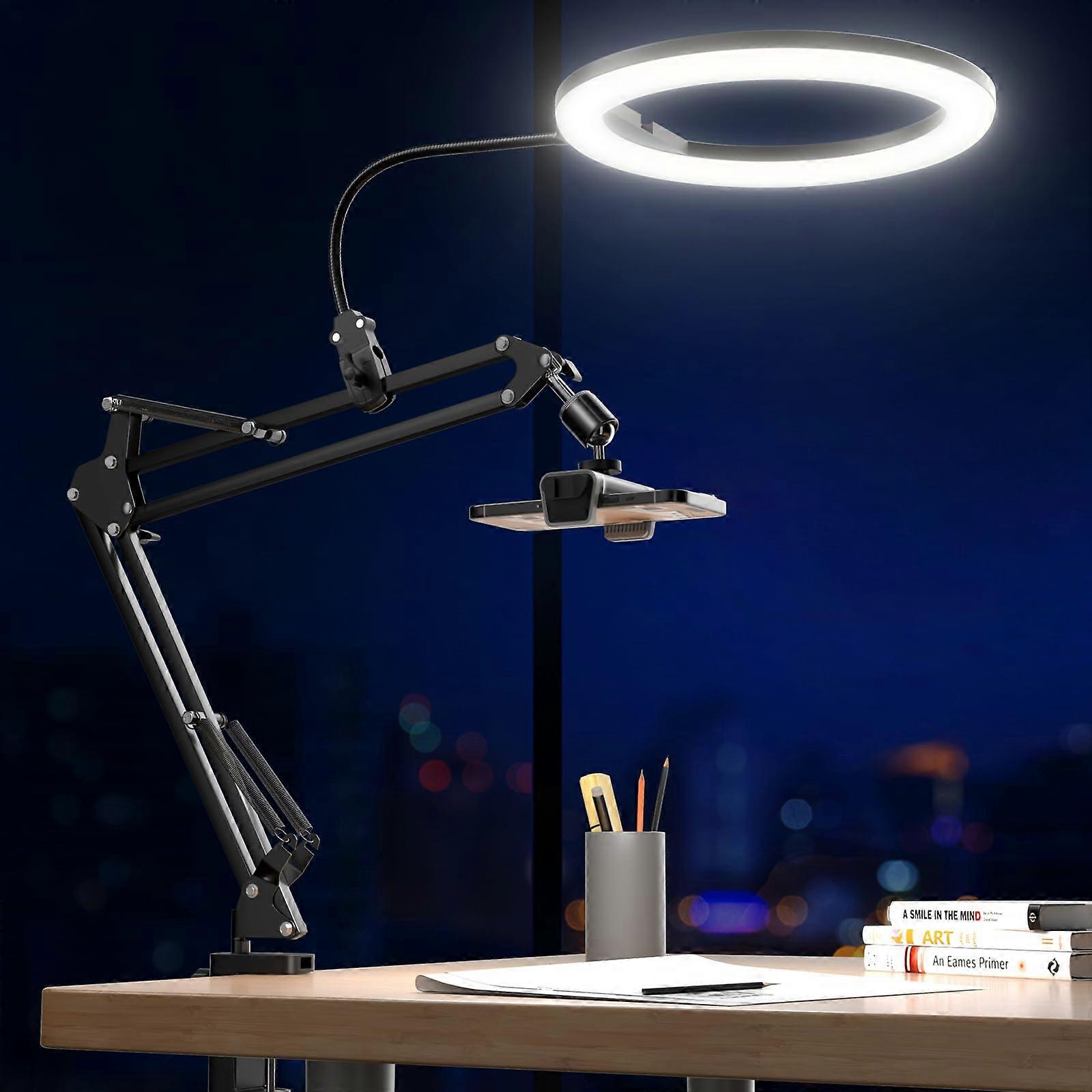 Ring Light Overazing 10-Inch With Stand And Telephone Holder, LED Selfie Light, Table Light For iPhone