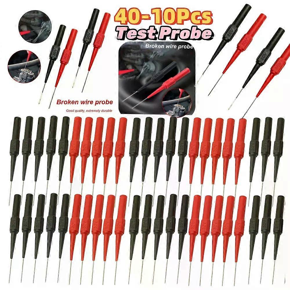 40-10Pcs Diagnostic Tools Multimeter Test Lead Extention Back Piercing Needle Tip Probes Autotools Automotive Kit Machine 07MM