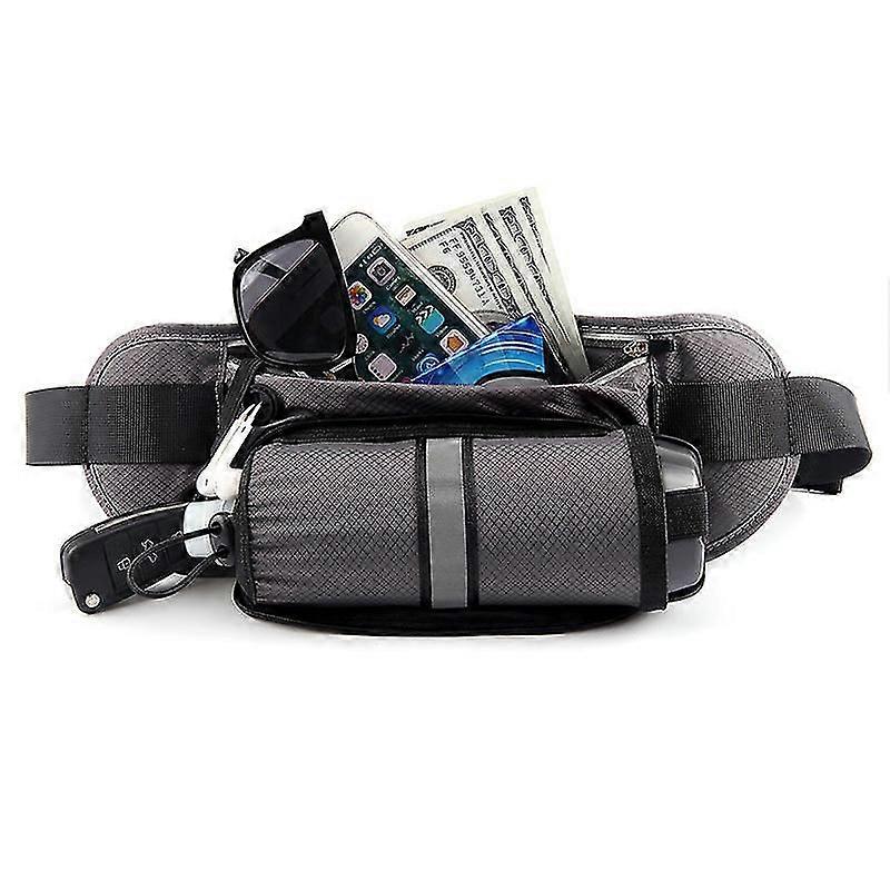 Shxxアウトドアスポーツウエストバッグランニング電話バッグ防水釣りウォーターボトルバッググレーXq-yb418