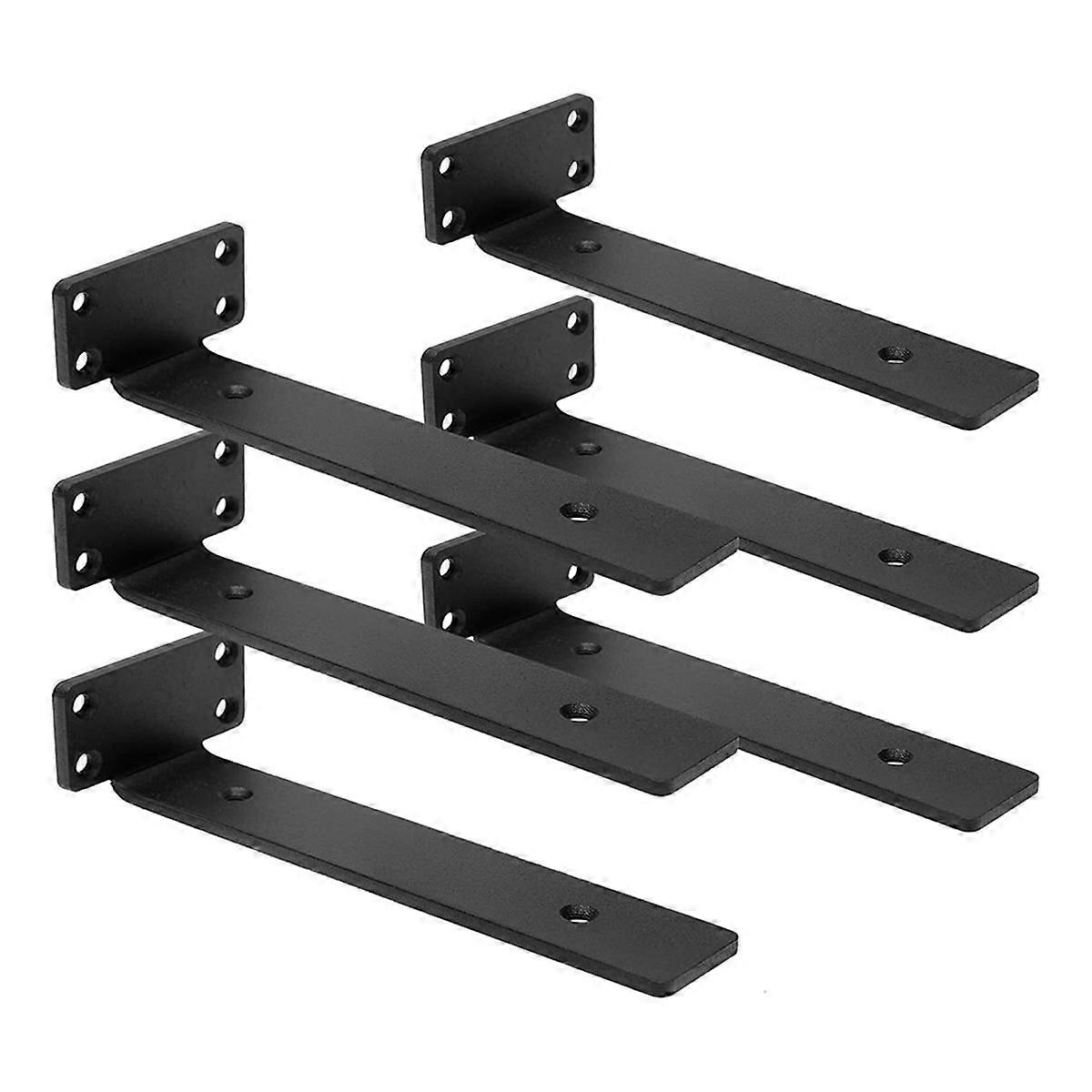 Heavy Duty Floating Shelf Brackets, (1/5In Thick) Hidden Shelves Hardware, Cast Iron L Brackets, Rustic Industrial 20cm
