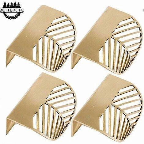 High quality brand new  4pcs Leaf Shape Cabinet Pulls Gold Brass Kitchen