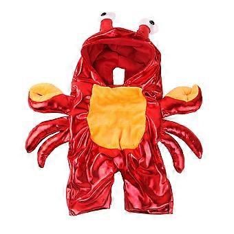 Dog Cat Crab Costume, Pet Halloween Cosplay Dress, Puppy Red Hoodie Warm Outfits Clothes