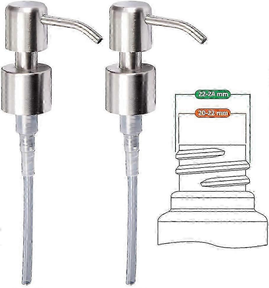 Replacement Soap Dispenser 24mm Brushed High Quality Pack of 2