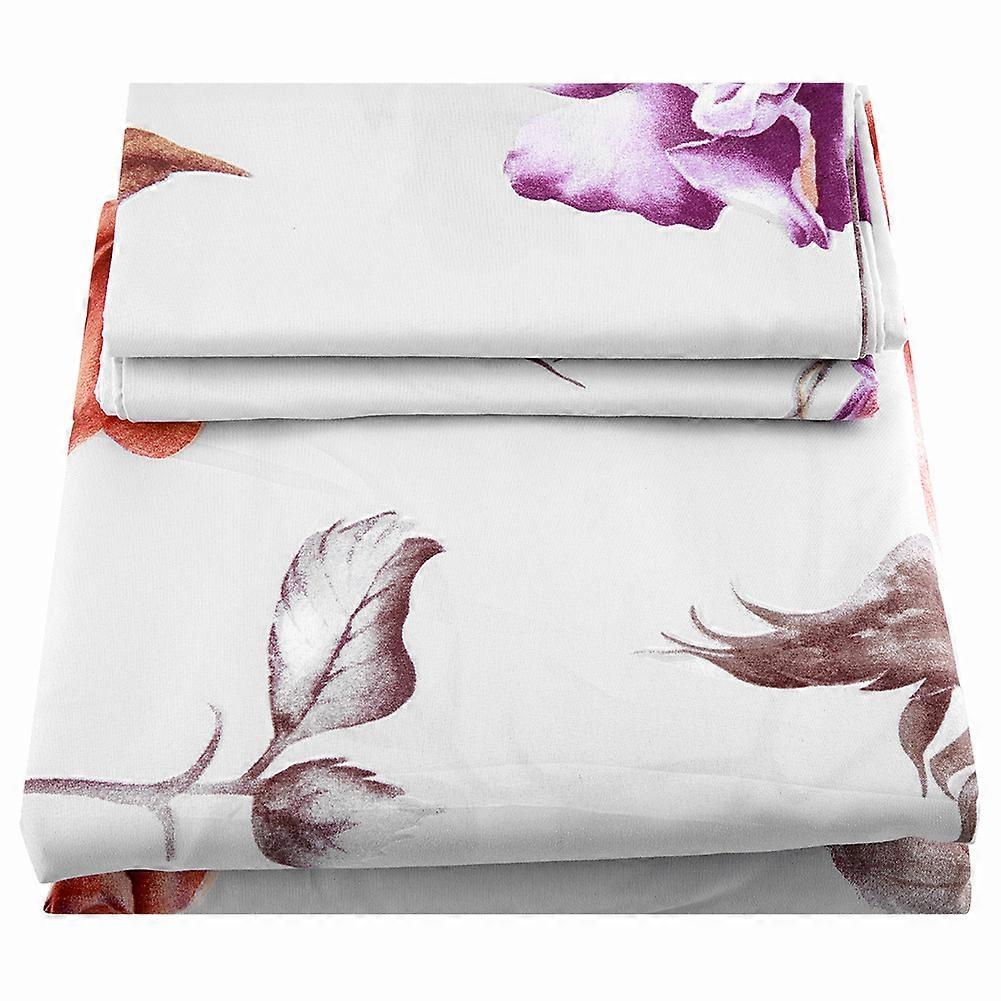 3 Pcs / Set Modern Style 100% Polyester Bedding Set Pillowcase Fitted Sheet (King)