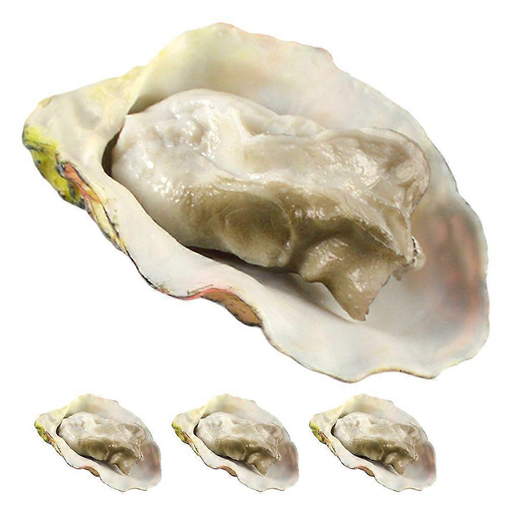 4pcs Artificial Shellfish Seafood Oysters Model Restaurant Cabinet Display Props