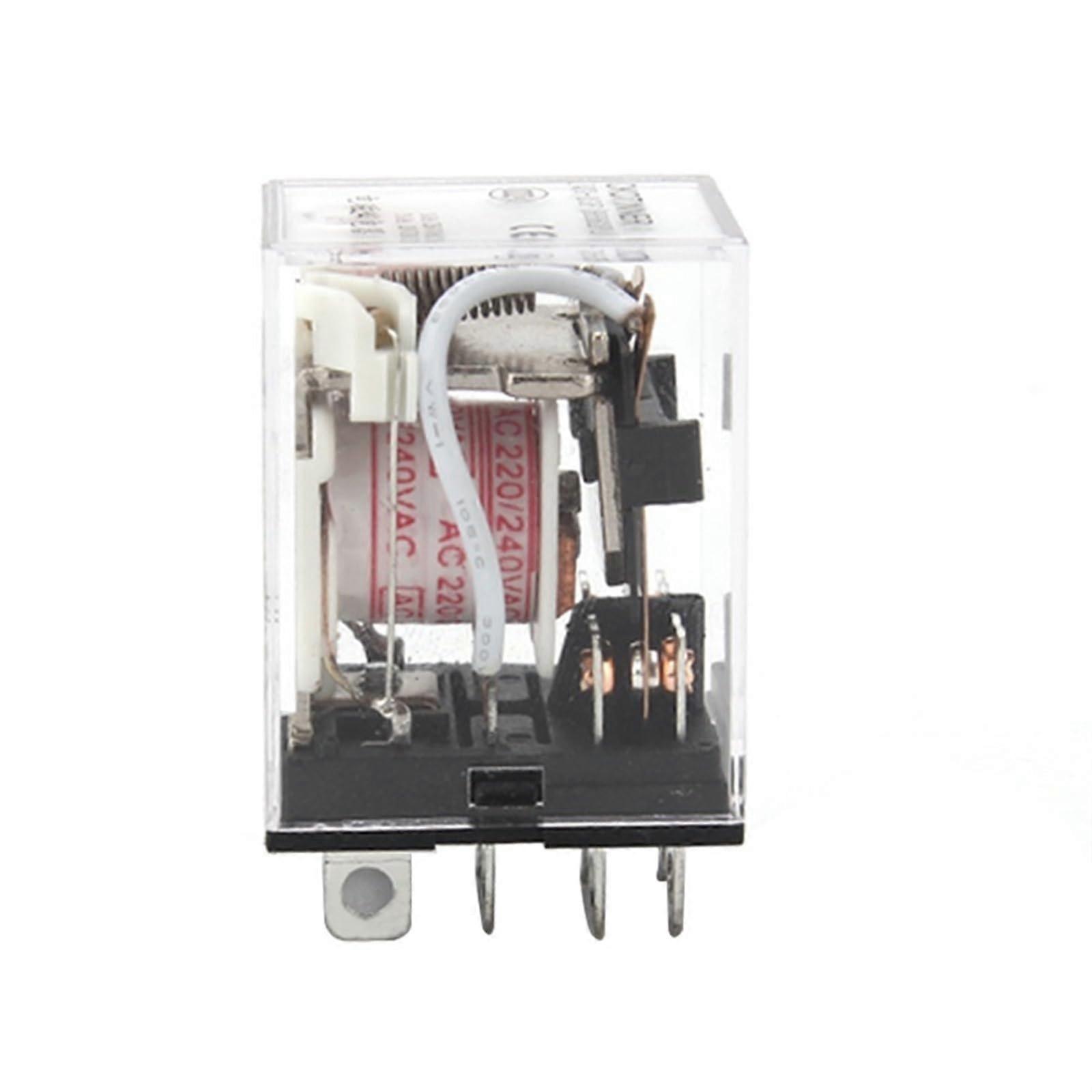10pcs Intermediate Relay HH62P LY2NJ 10A Micro Electromagnetic Relay DC12V24V AC110/220/380V with 8 p Socket Base PTF08A(with Socket,AC 220V)