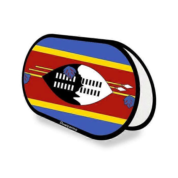Oval Flag - Eswatini - 70 x 120 cm - Polyester - Double-sided Print - Foldable Retractable