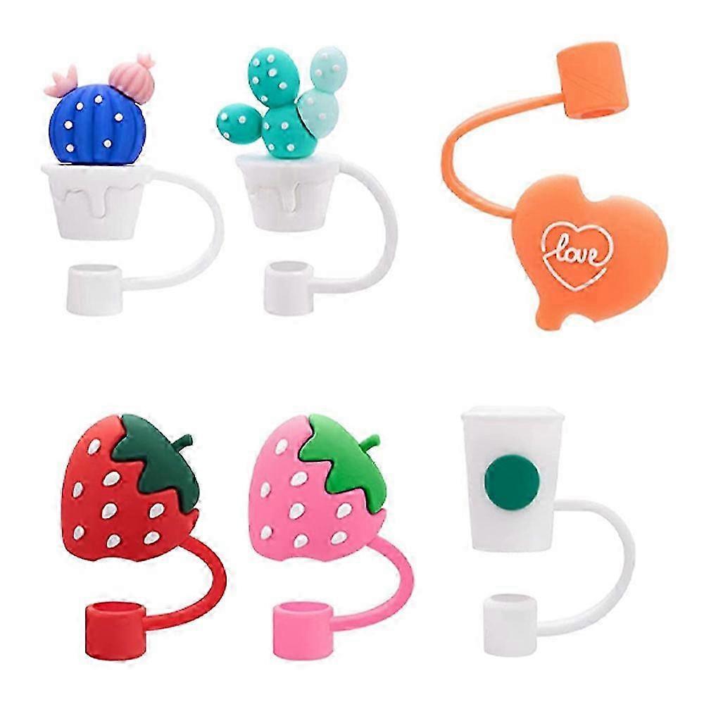 6pcs Straw Caps Covers, Reusable, Drinking Straw Cover, Straw