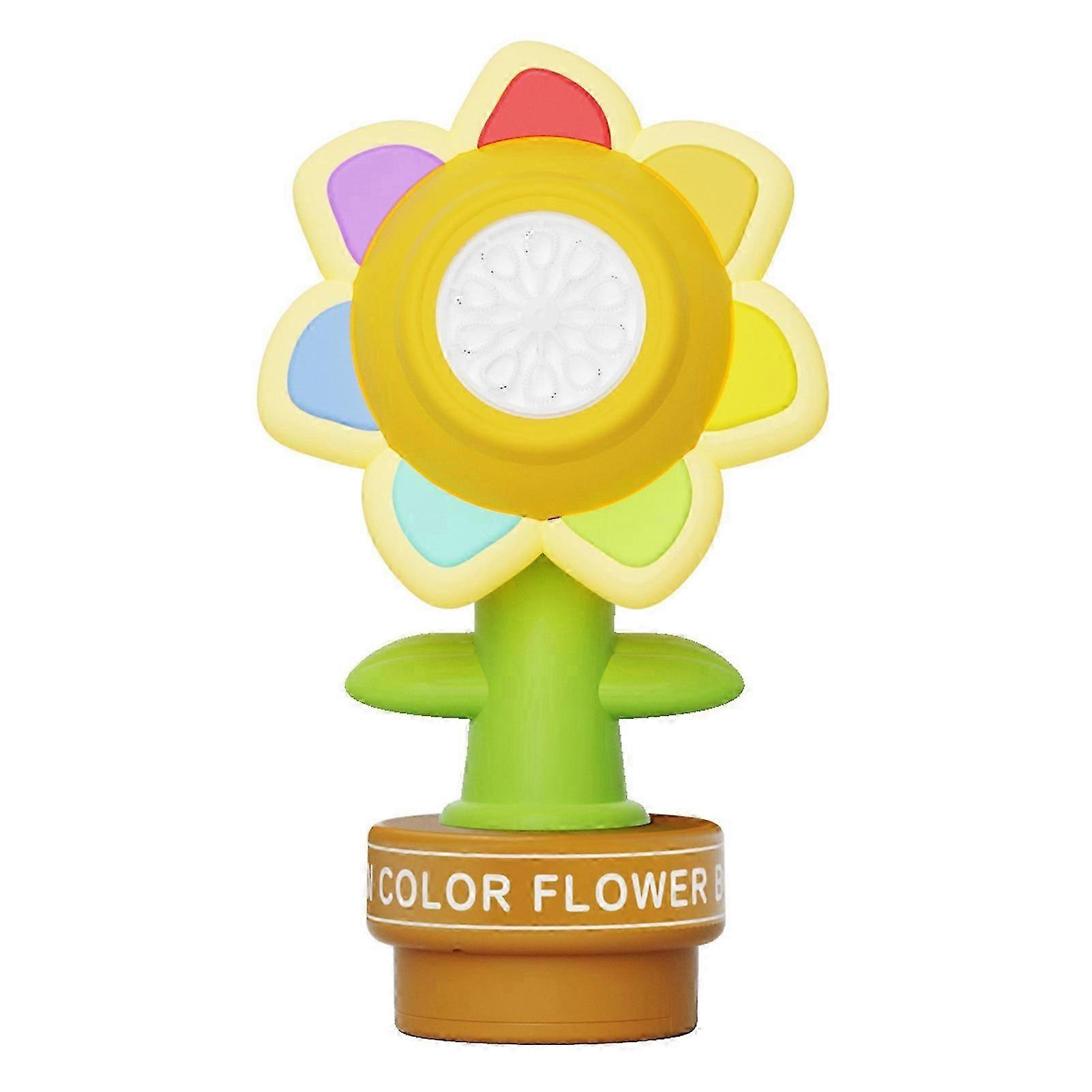 Seven Colorful Rotating Sunflower Bubble Machine with Remote Control - Fun Car Bubble Maker for Kids, Car Tailgate Bubble Blower