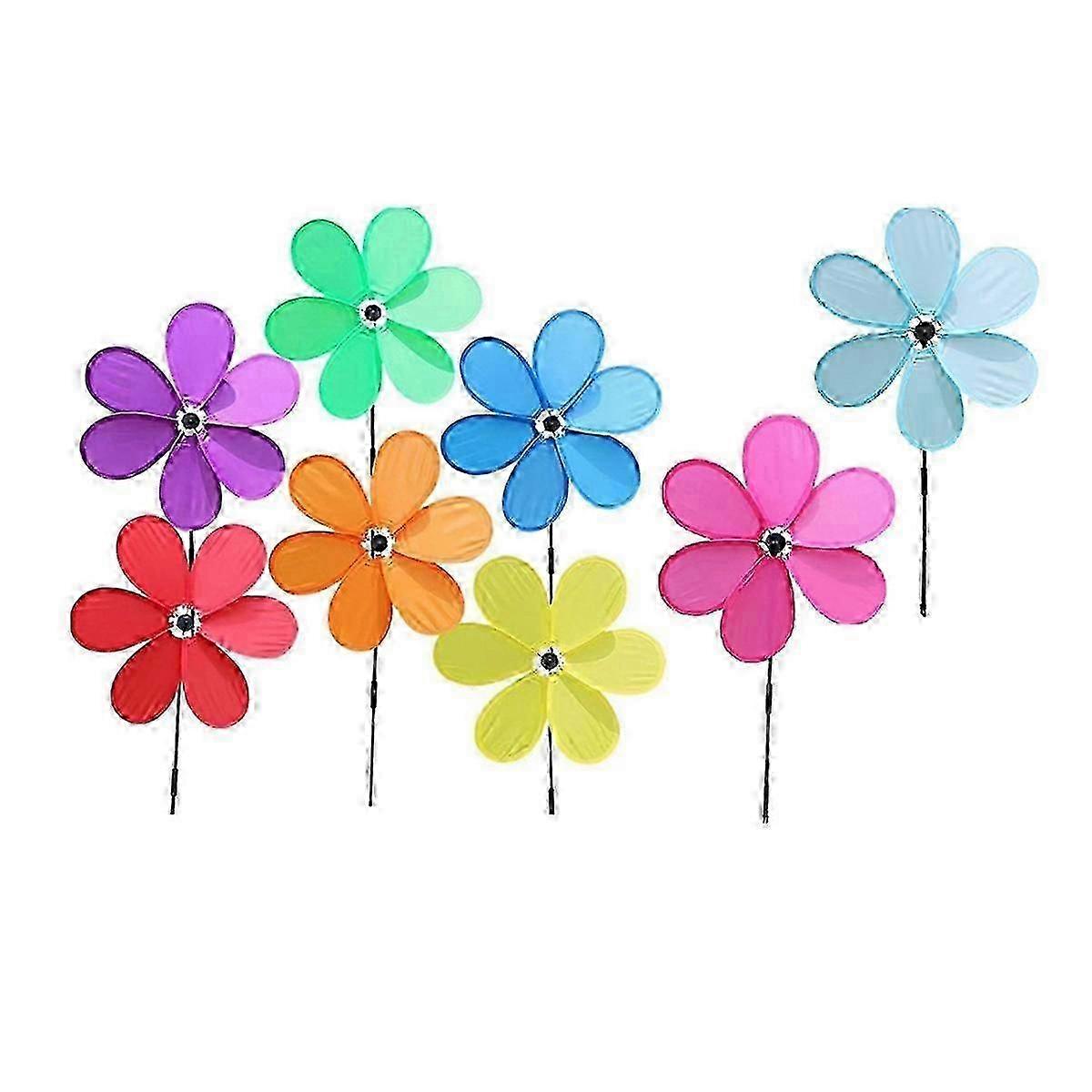 8Pcs Single-Layer Six Leaf Windmill Wind Spinner Pinwheels Home Garden Yards Decoration Toys New Garden Decoration fg2025031701444